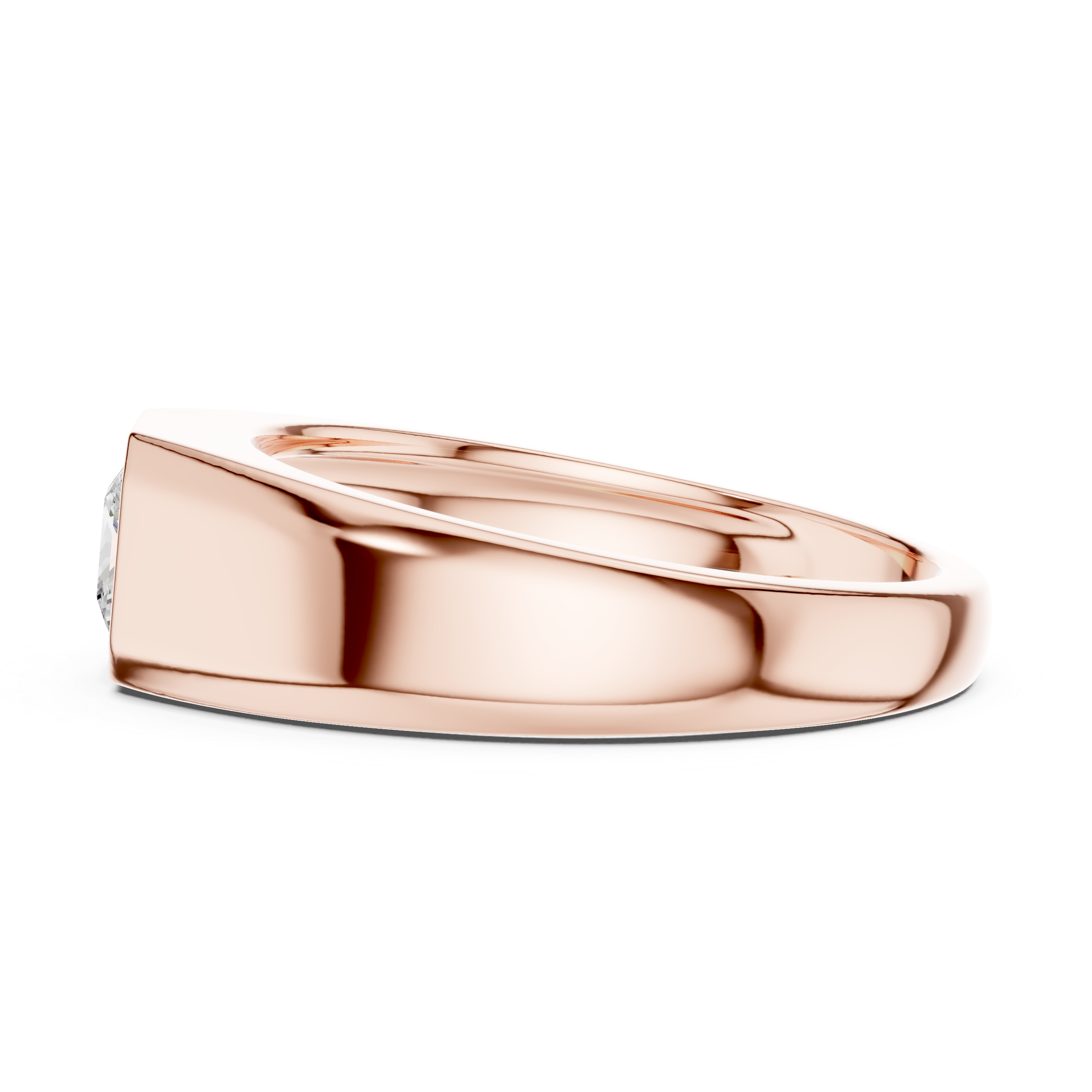 Princess Cut Bezel Set Signet Ring