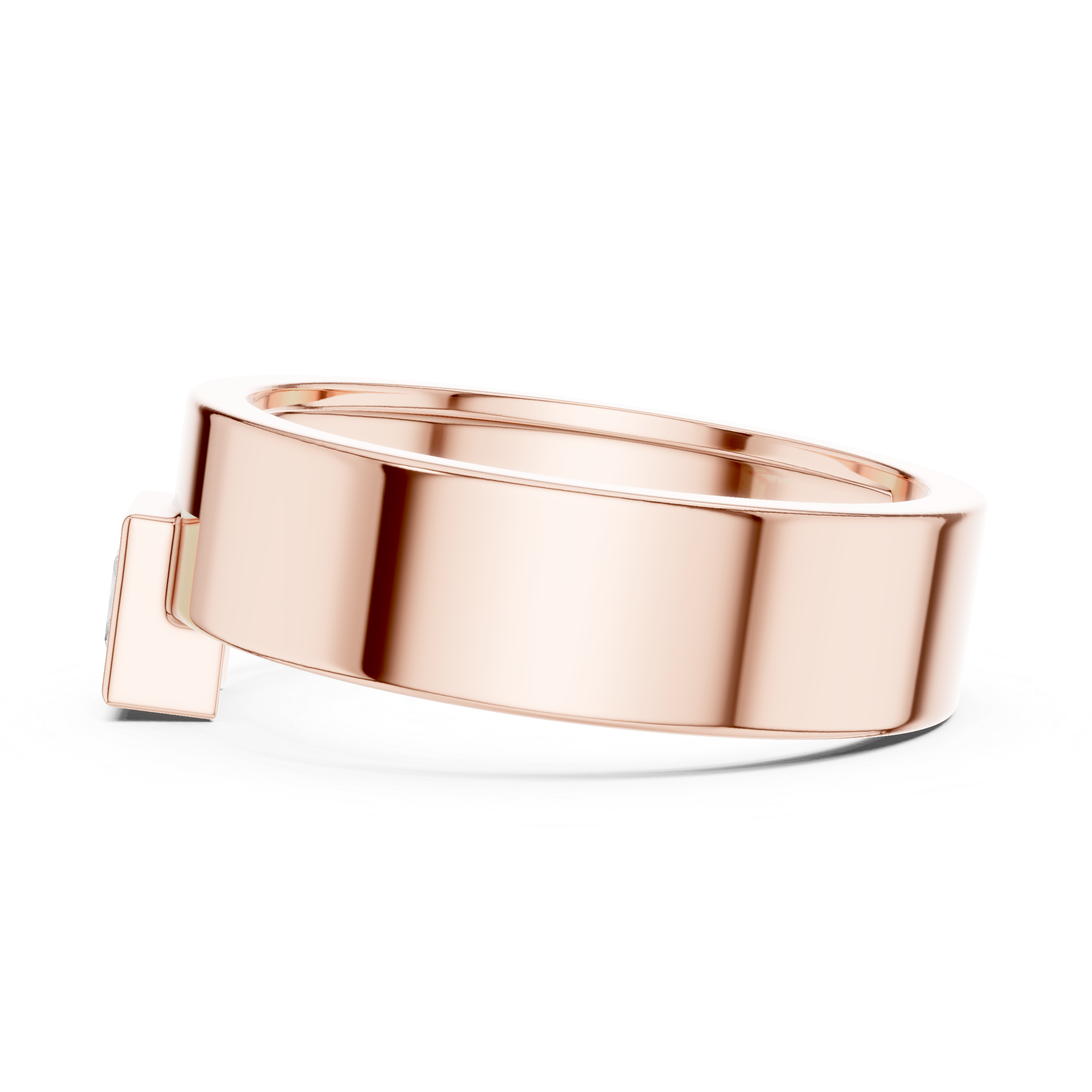 Men’s Princess Cut Bezel Set Diamond Ring in Gold