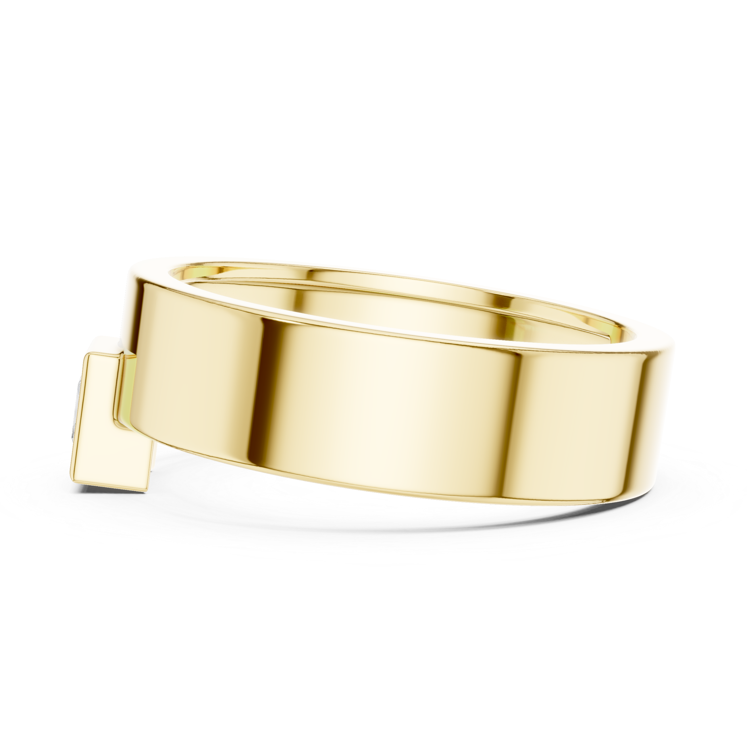 Men’s Princess Cut Bezel Set Diamond Ring in Gold