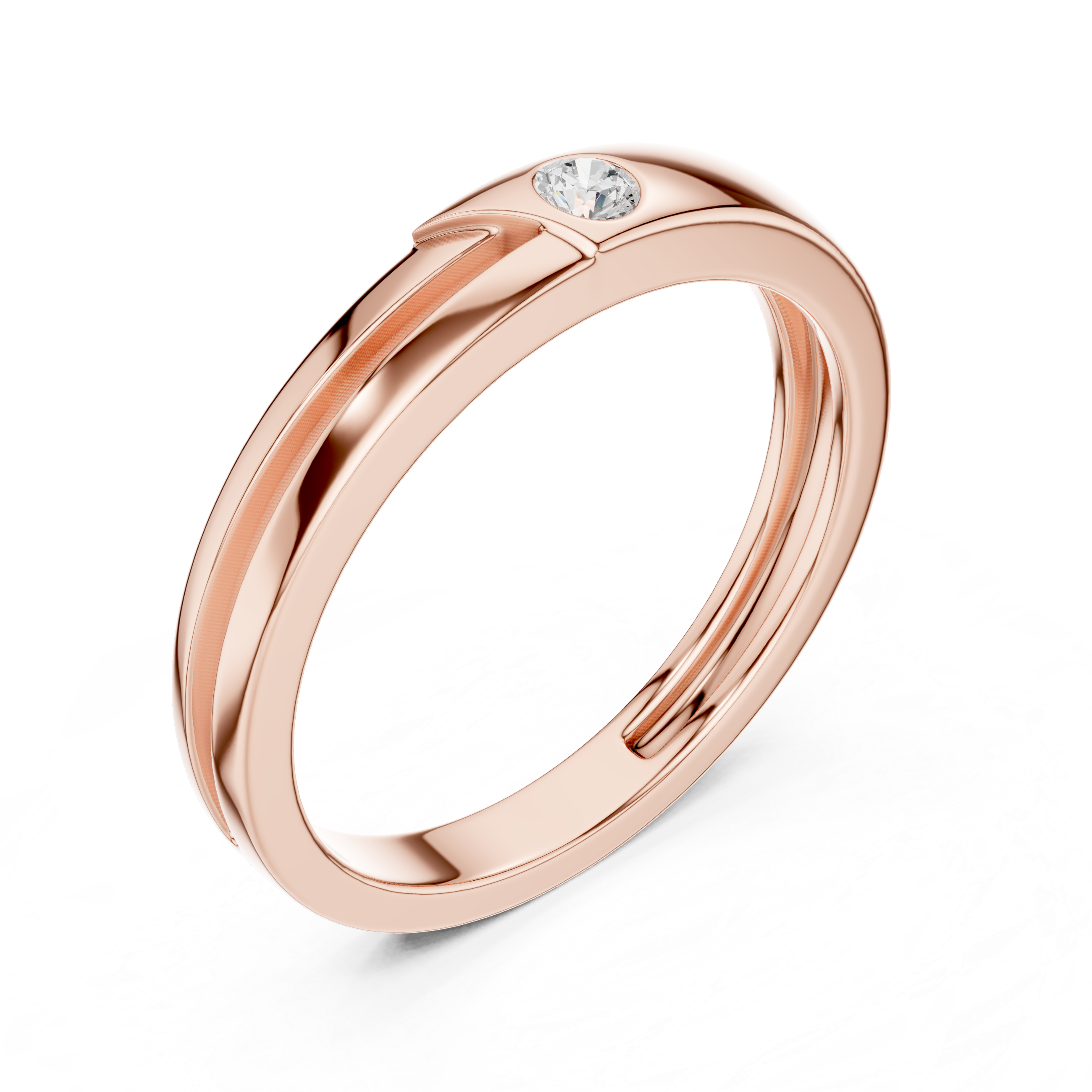 Minimal Bezel Set Diamond Men's Ring