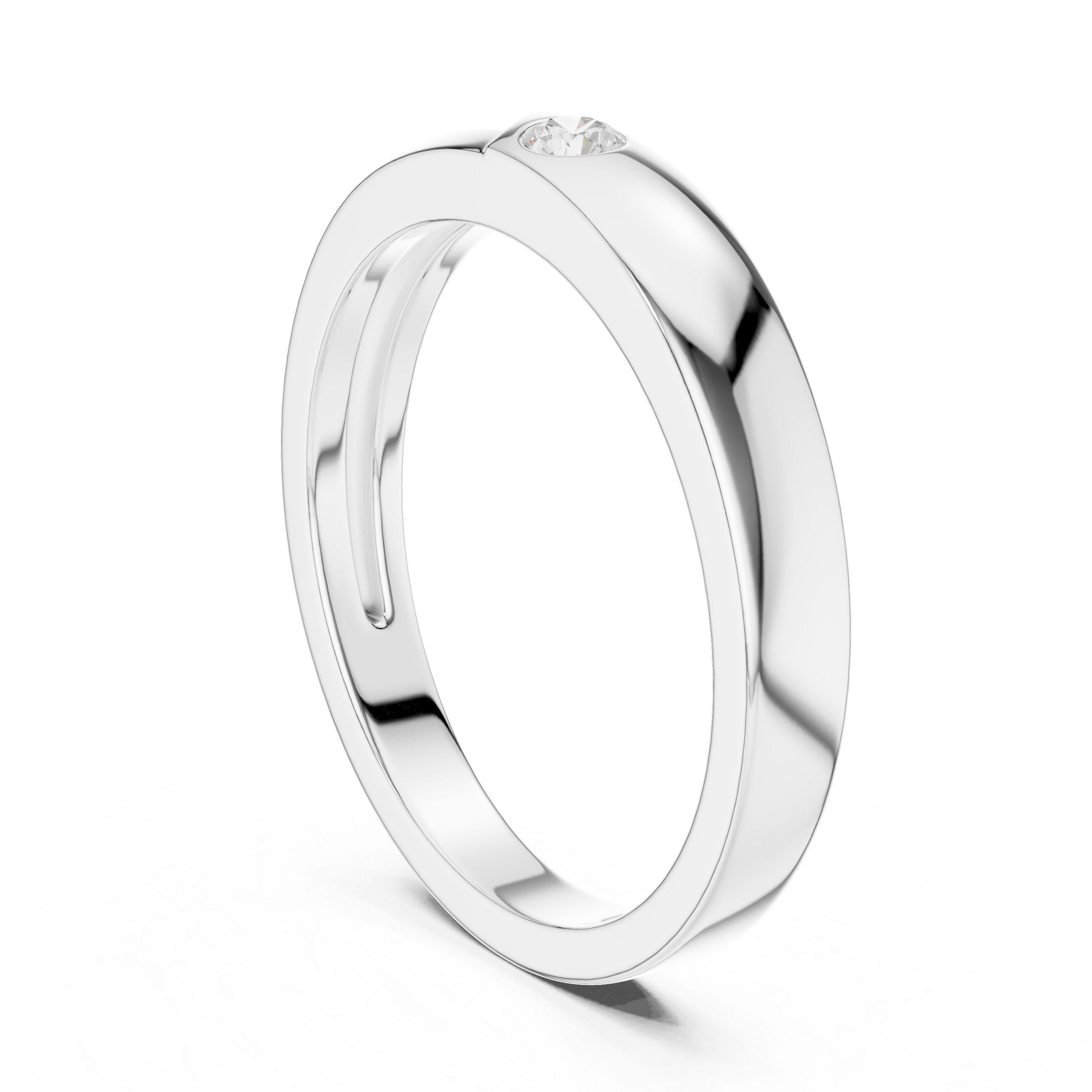 Minimal Bezel Set Diamond Men's Ring