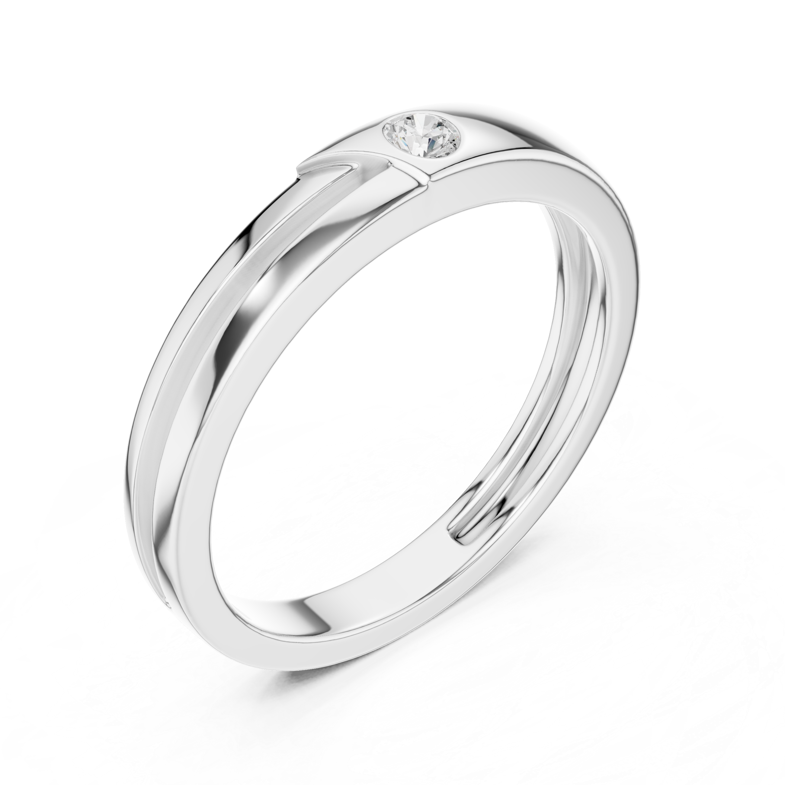 Minimal Bezel Set Diamond Men's Ring