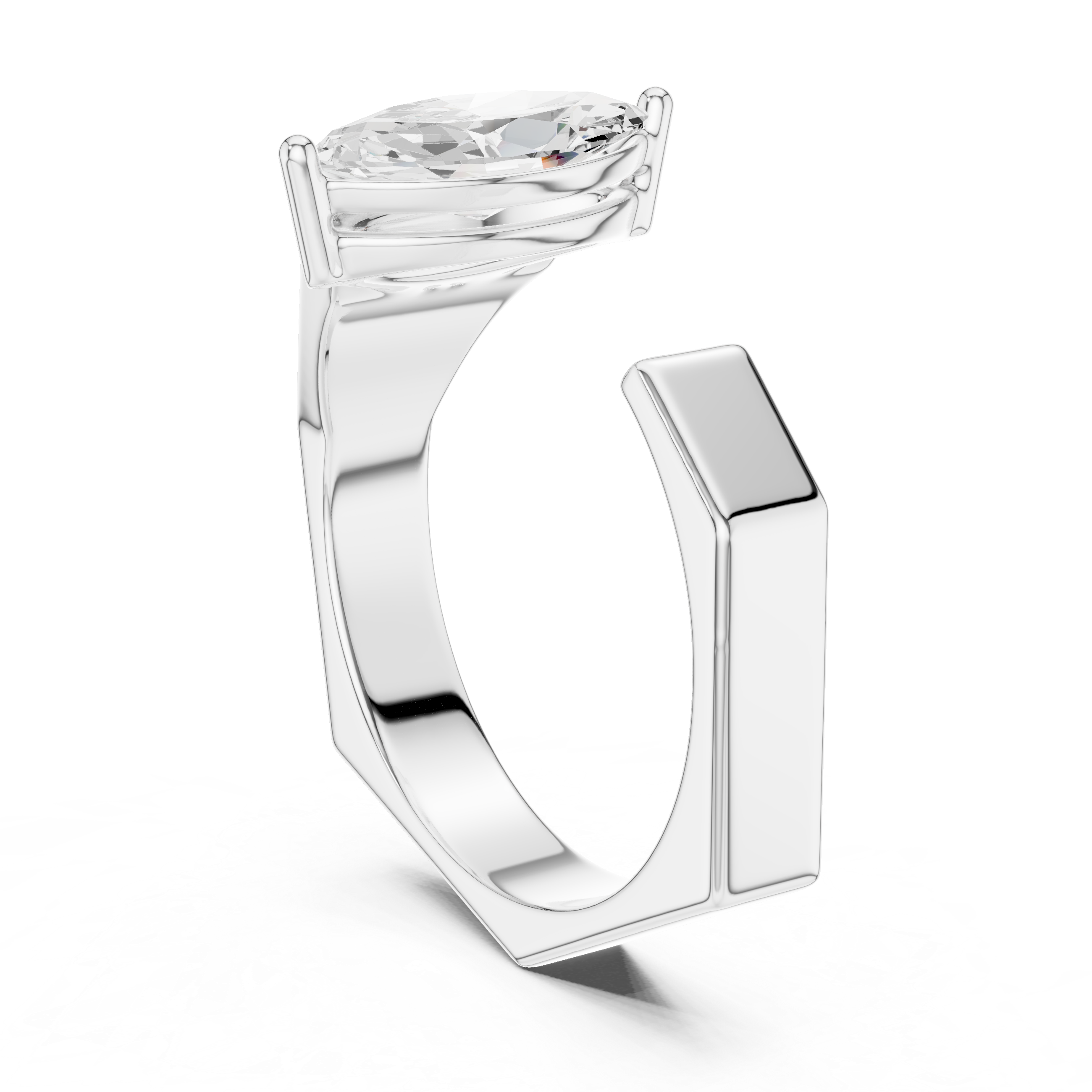 Marquise Solitaire Open Band Ring