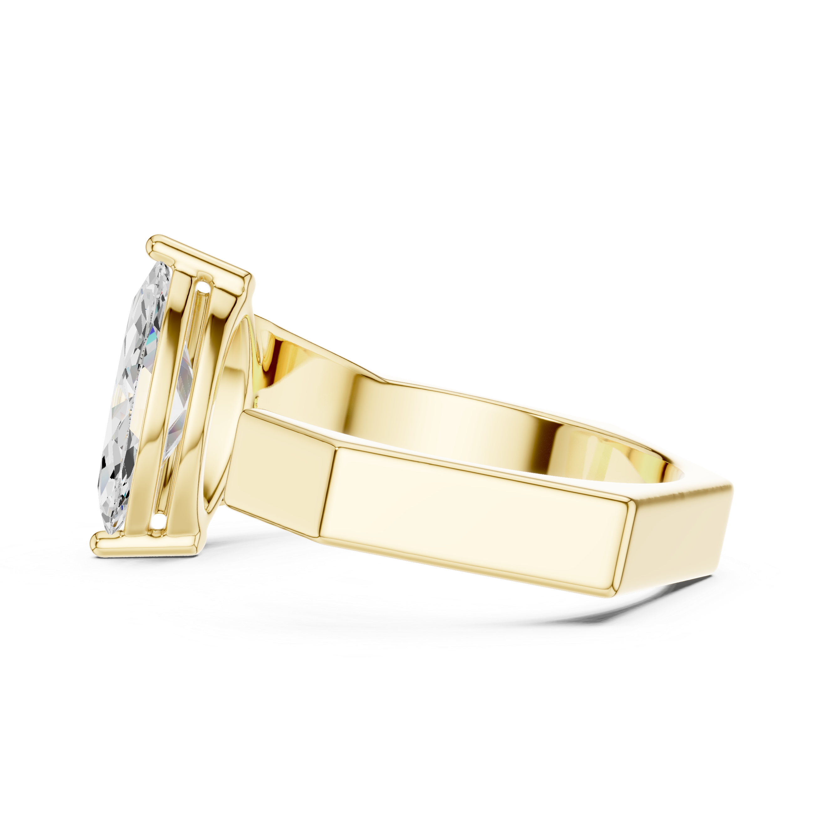 Marquise Solitaire Open Band Ring