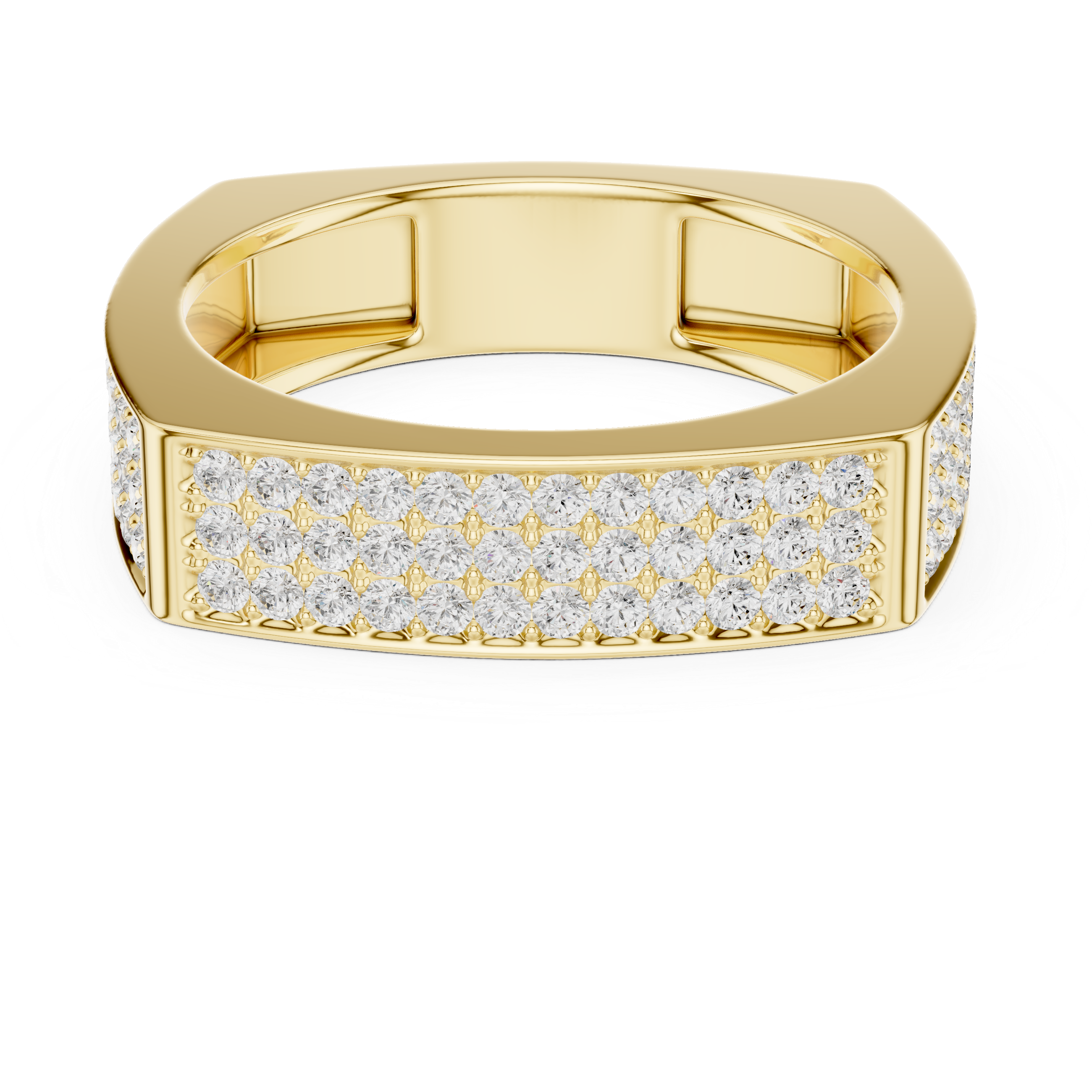 Pavé Diamond Rectangular Signet Ring