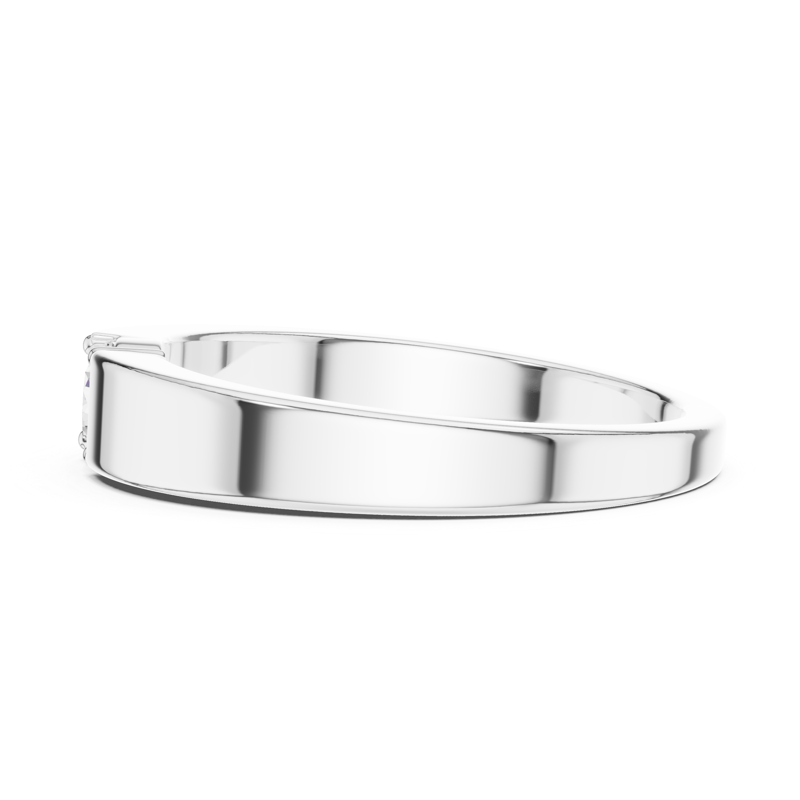 Minimal Solitaire Men’s Ring with Round Center Stone