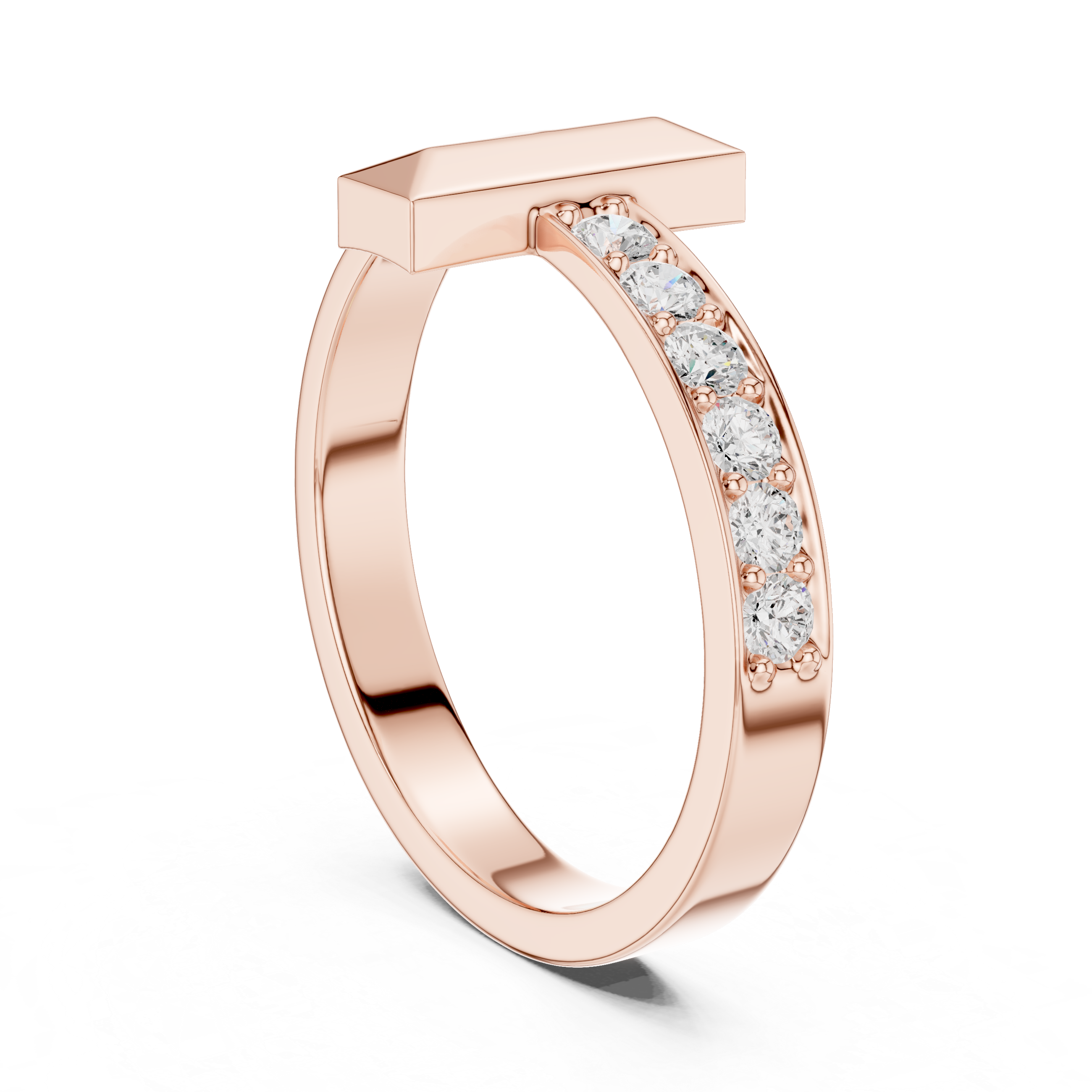 Men’s Cross Bar Diamond Accent Ring in Gold