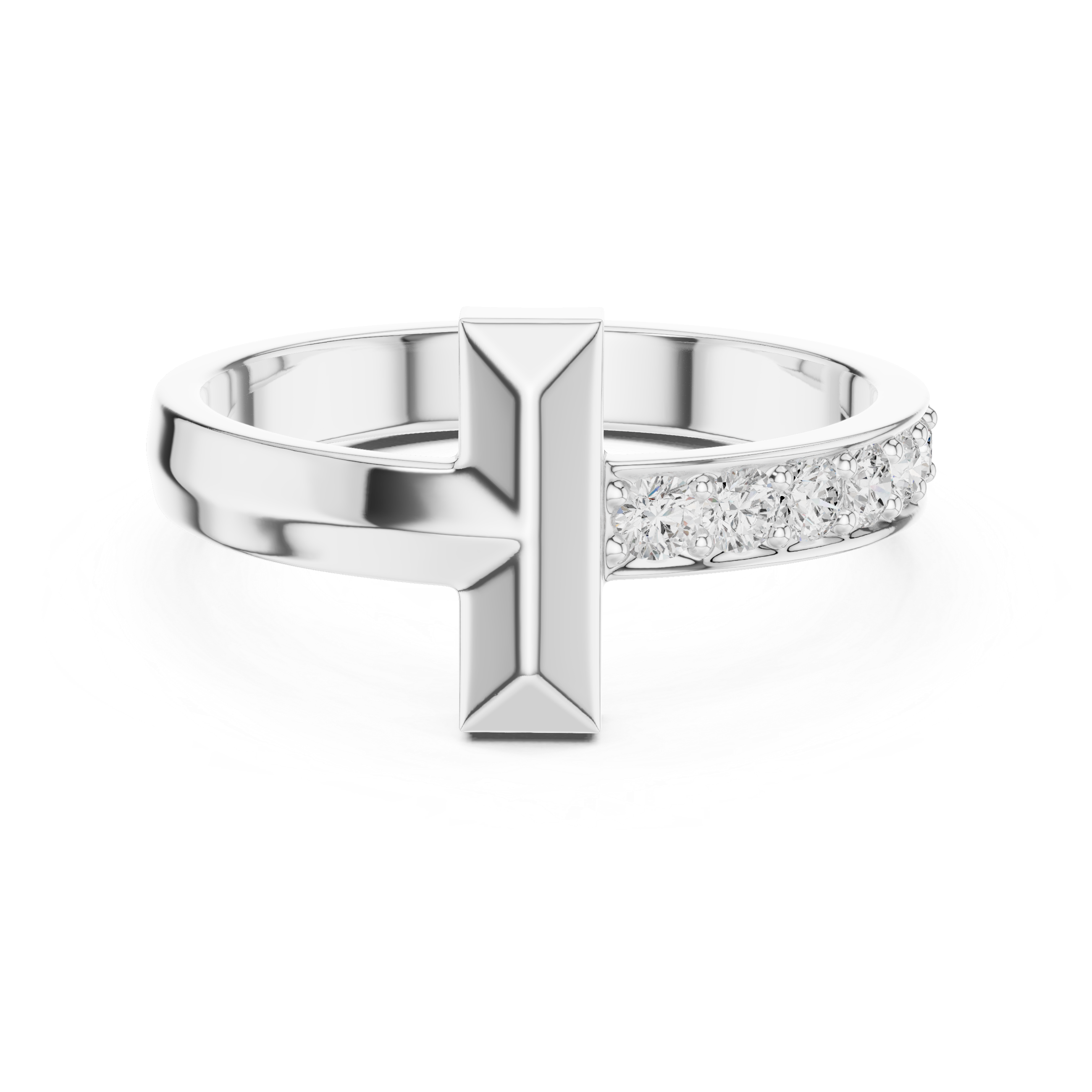 Men’s Cross Bar Diamond Accent Ring in Gold