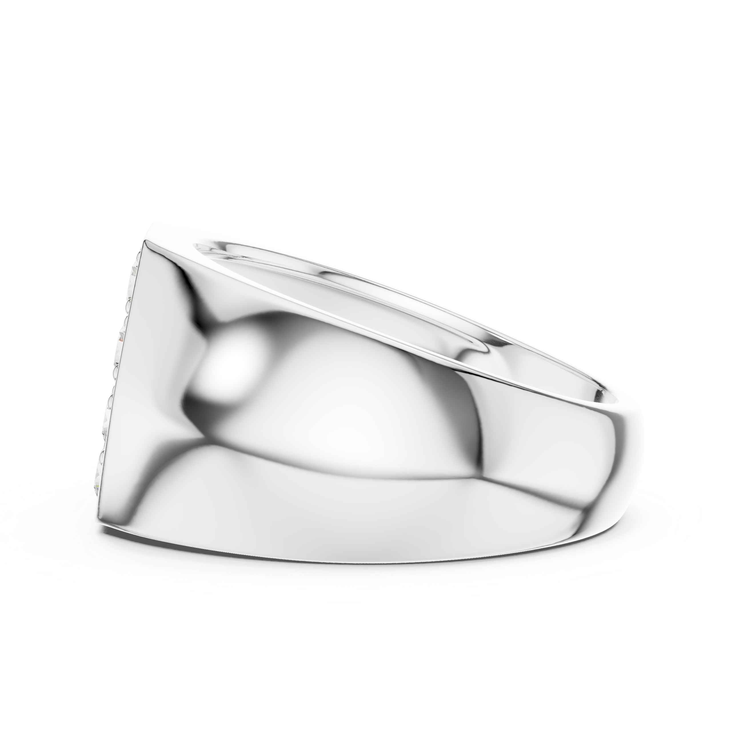 Luxury Hexagon Diamond Signet Ring for Men – Pavé Round Diamond Gold Pinky Ring