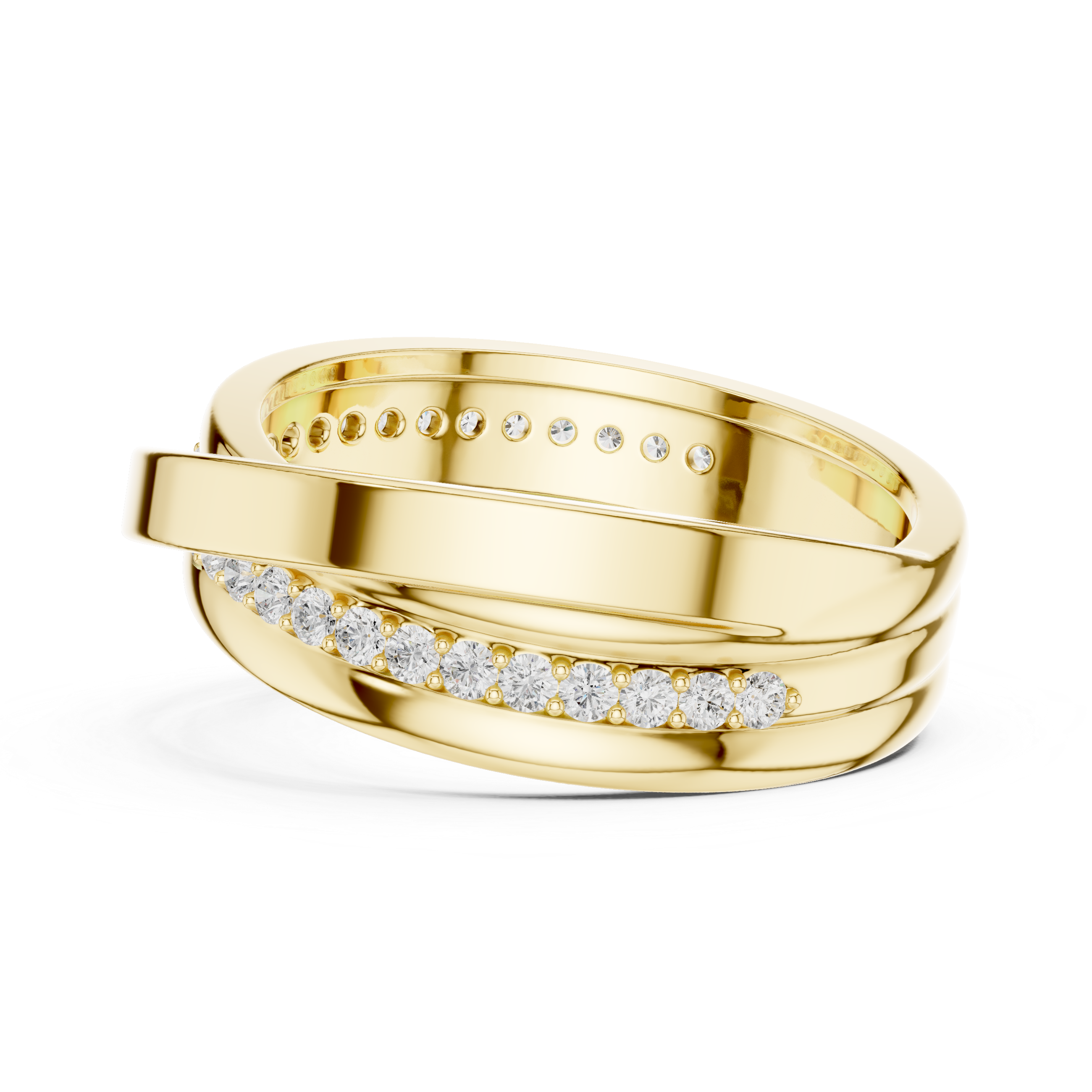 Cross-Over Pavé Diamond Band Ring