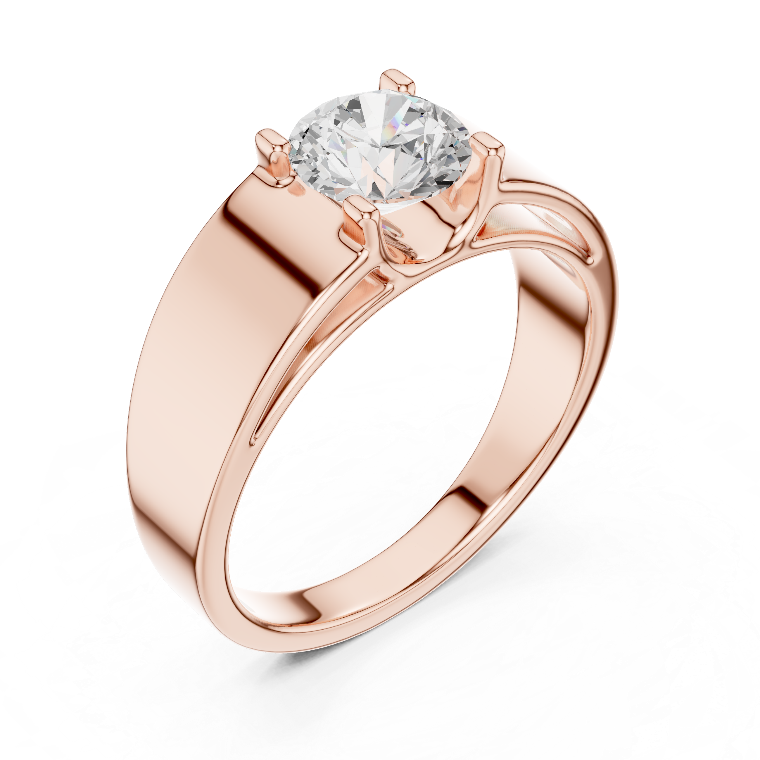 Men’s Classic Solitaire Diamond Ring in Gold