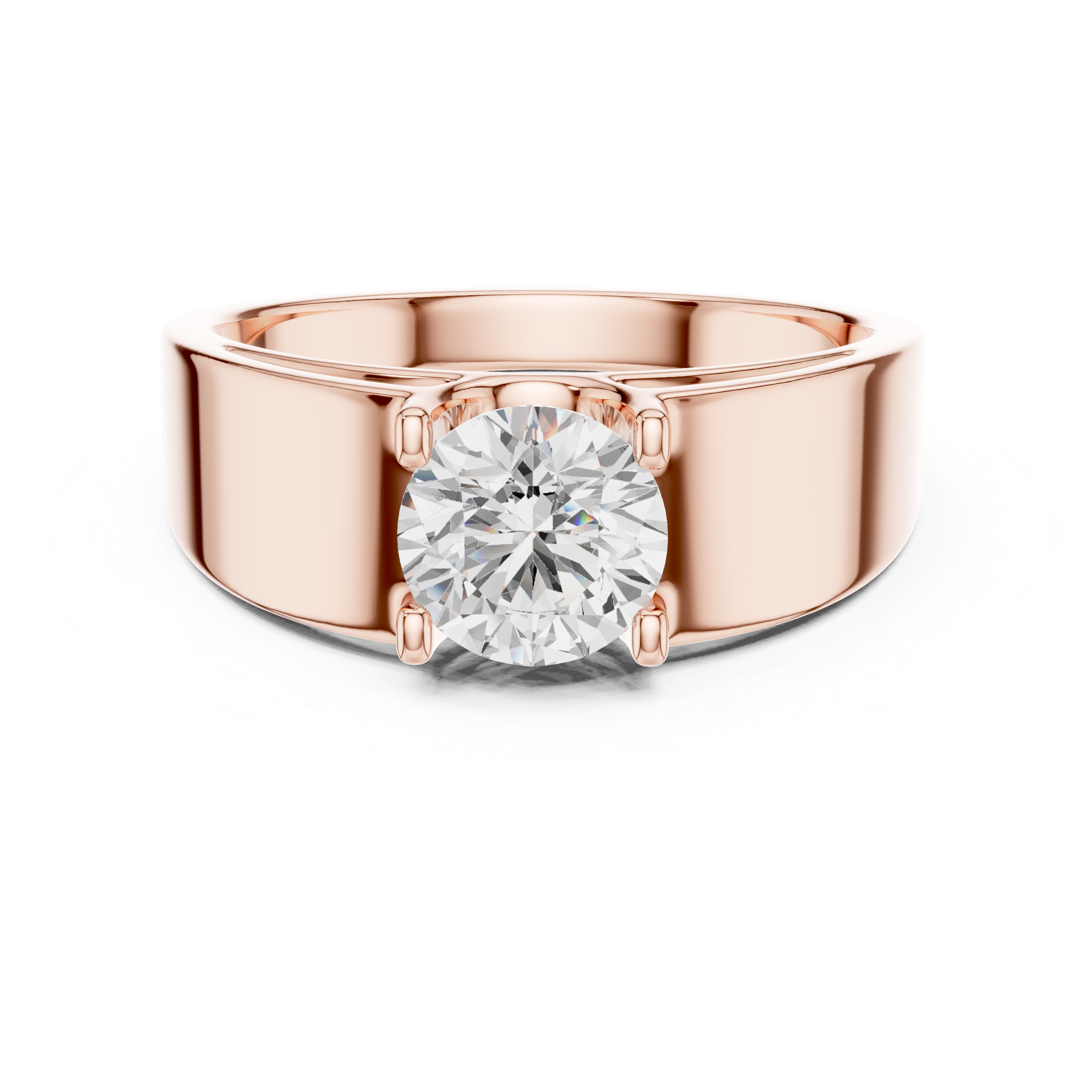Men’s Classic Solitaire Diamond Ring in Gold