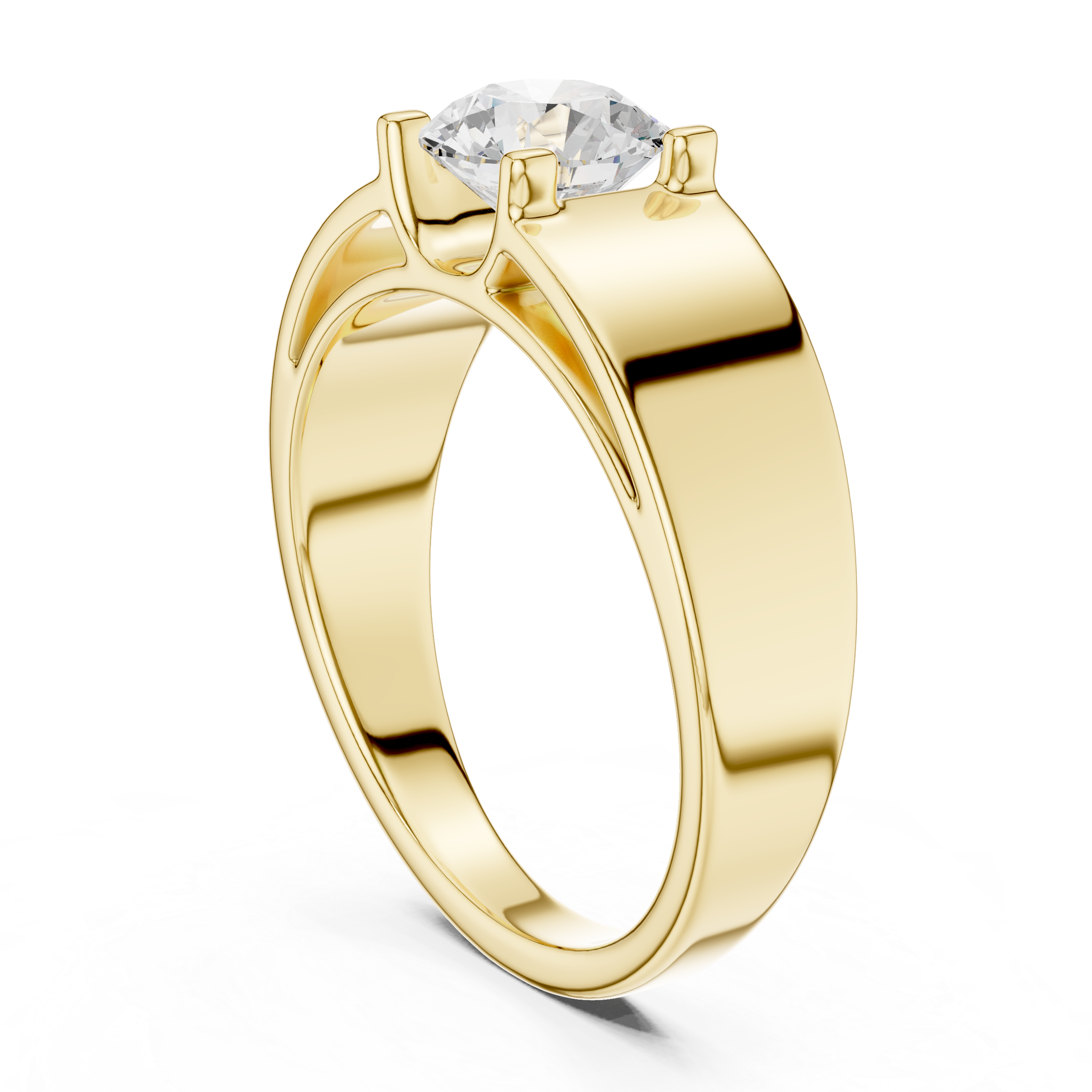 Men’s Classic Solitaire Diamond Ring in Gold
