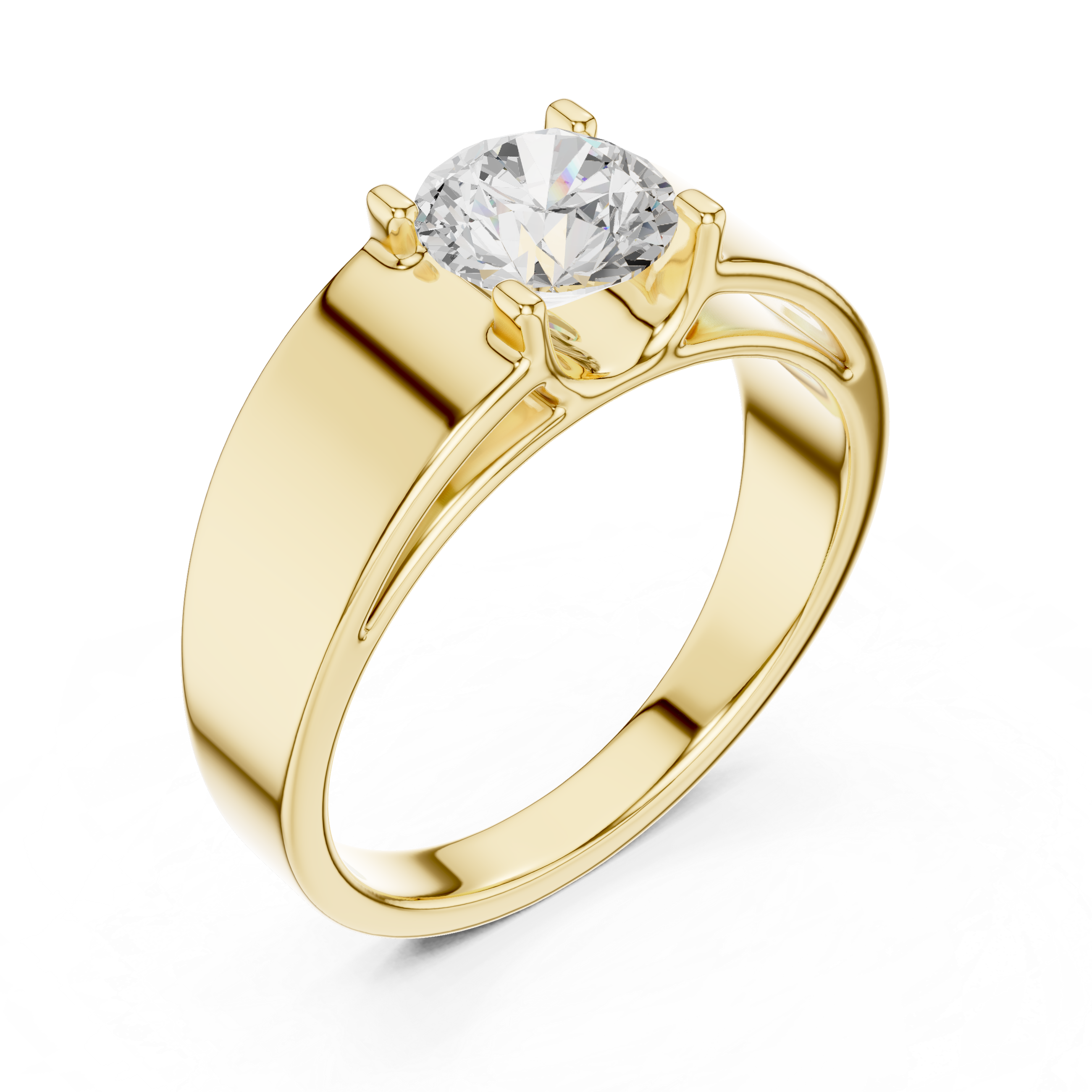 Men’s Classic Solitaire Diamond Ring in Gold