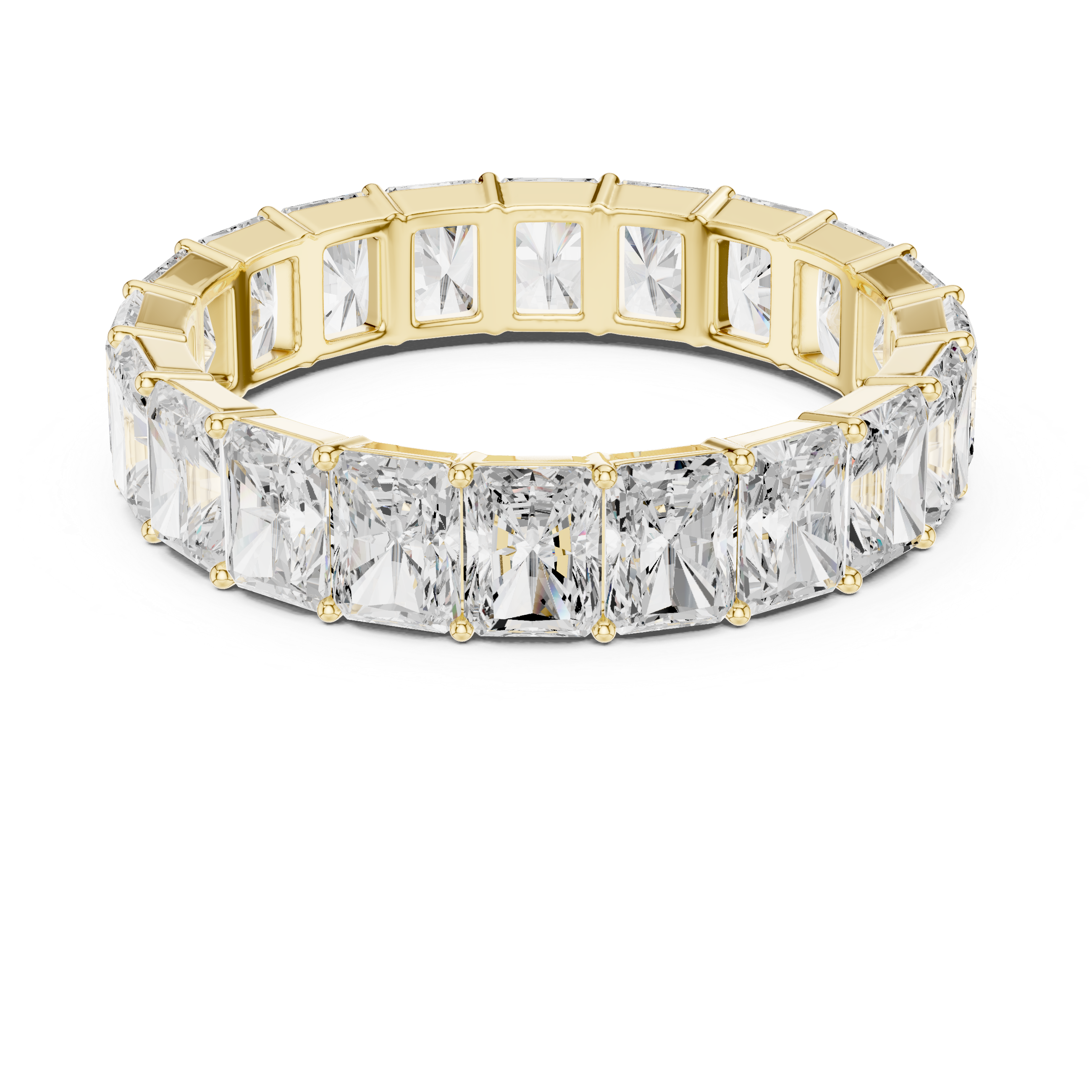 Men’s Full Eternity Radiant Cut Diamond Ring in Gold