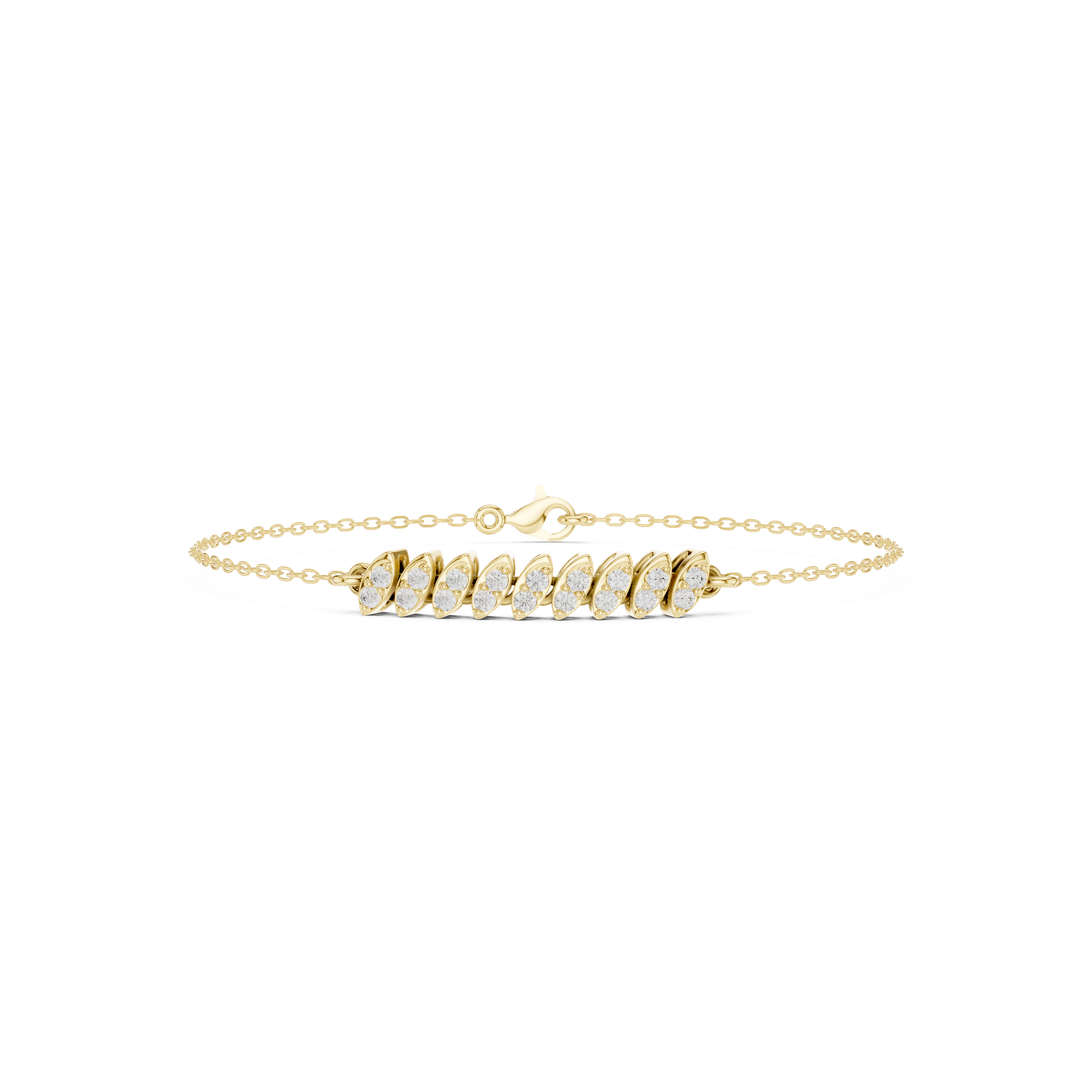 Marquise Diamond Bar Chain Bracelet