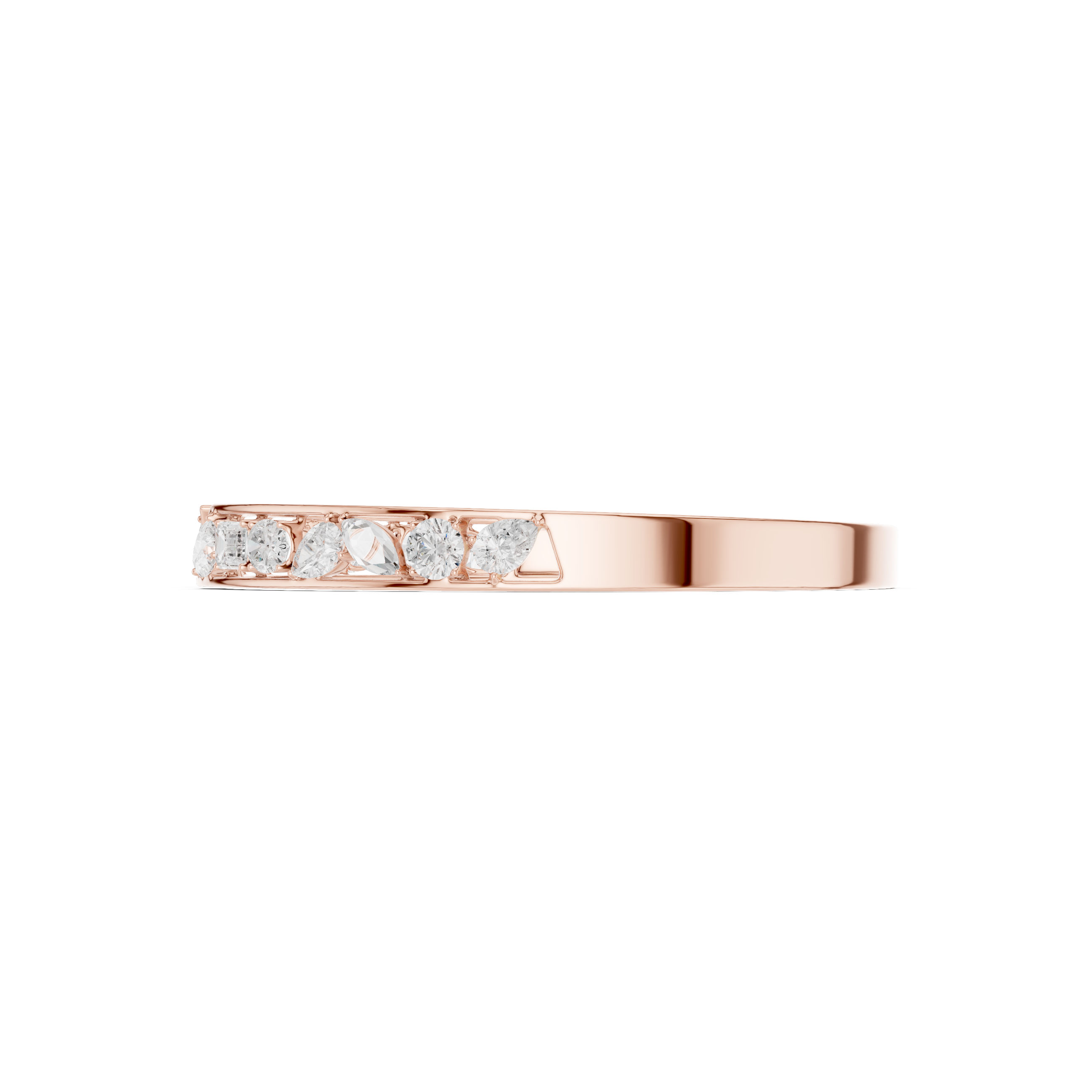 Mixed Shape Diamond Open Cuff Bangle