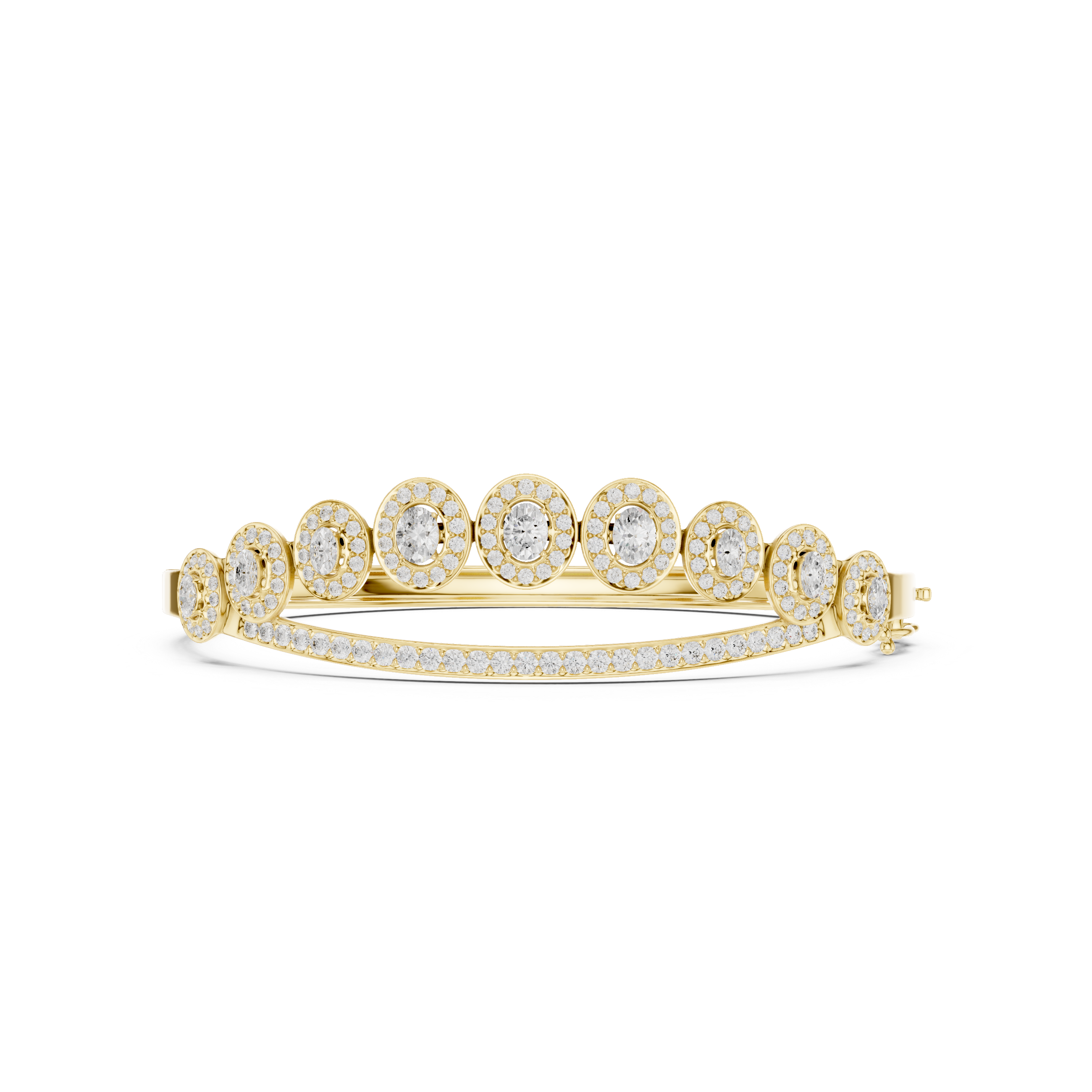 Oval Halo Diamond Bangle