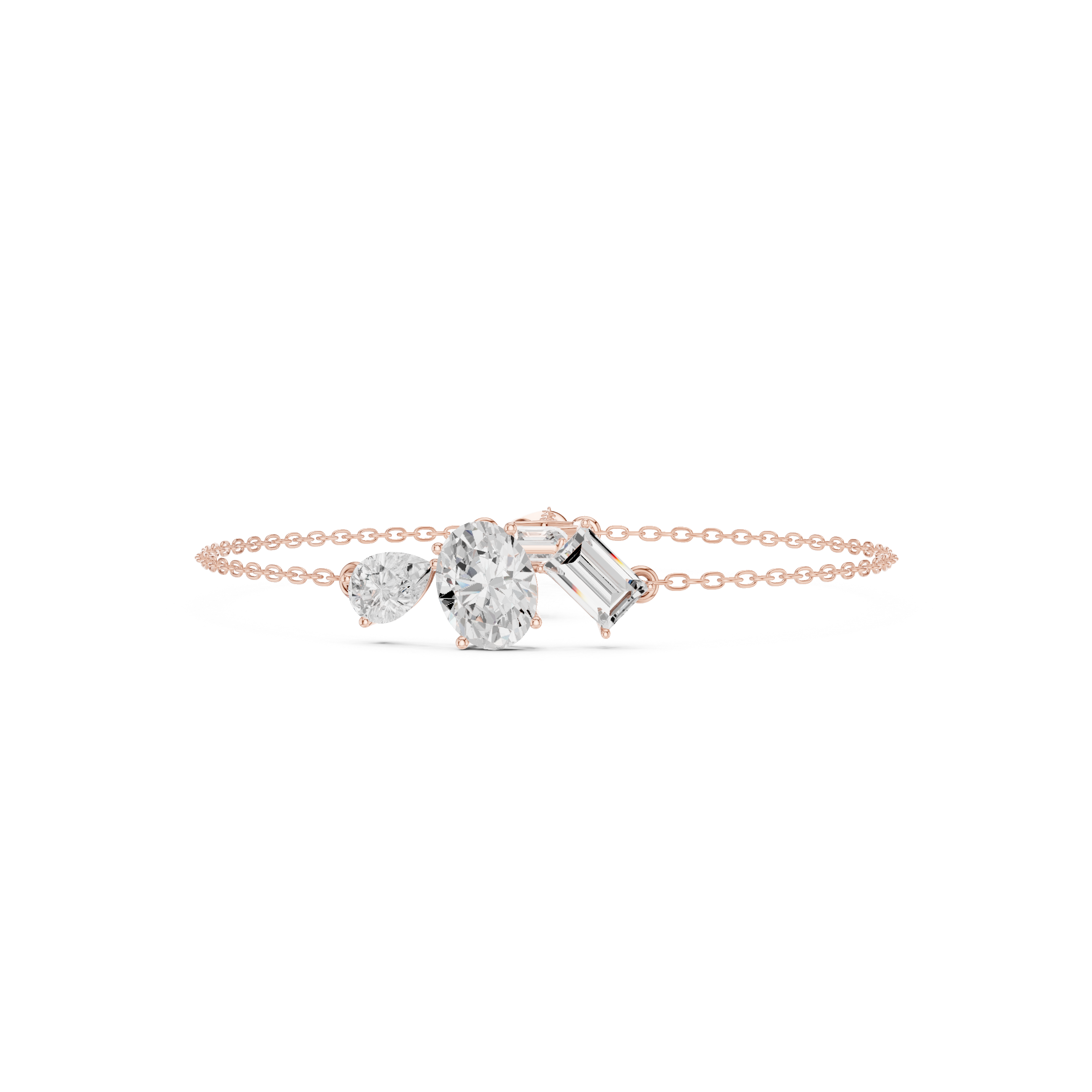 Mixed Shape Diamond Chain Bracelet