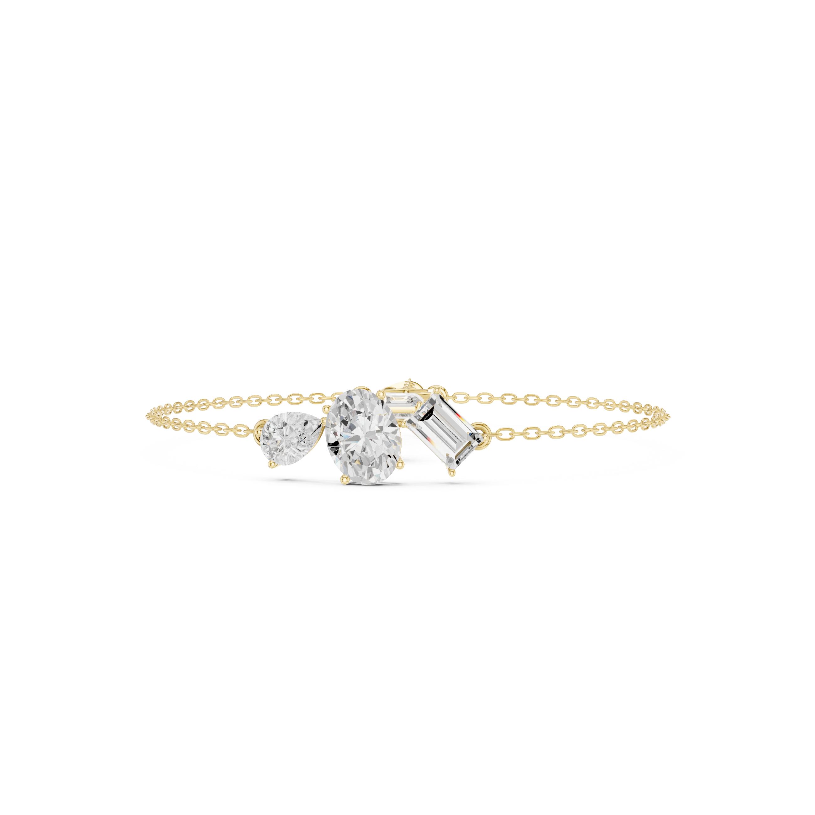 Mixed Shape Diamond Chain Bracelet