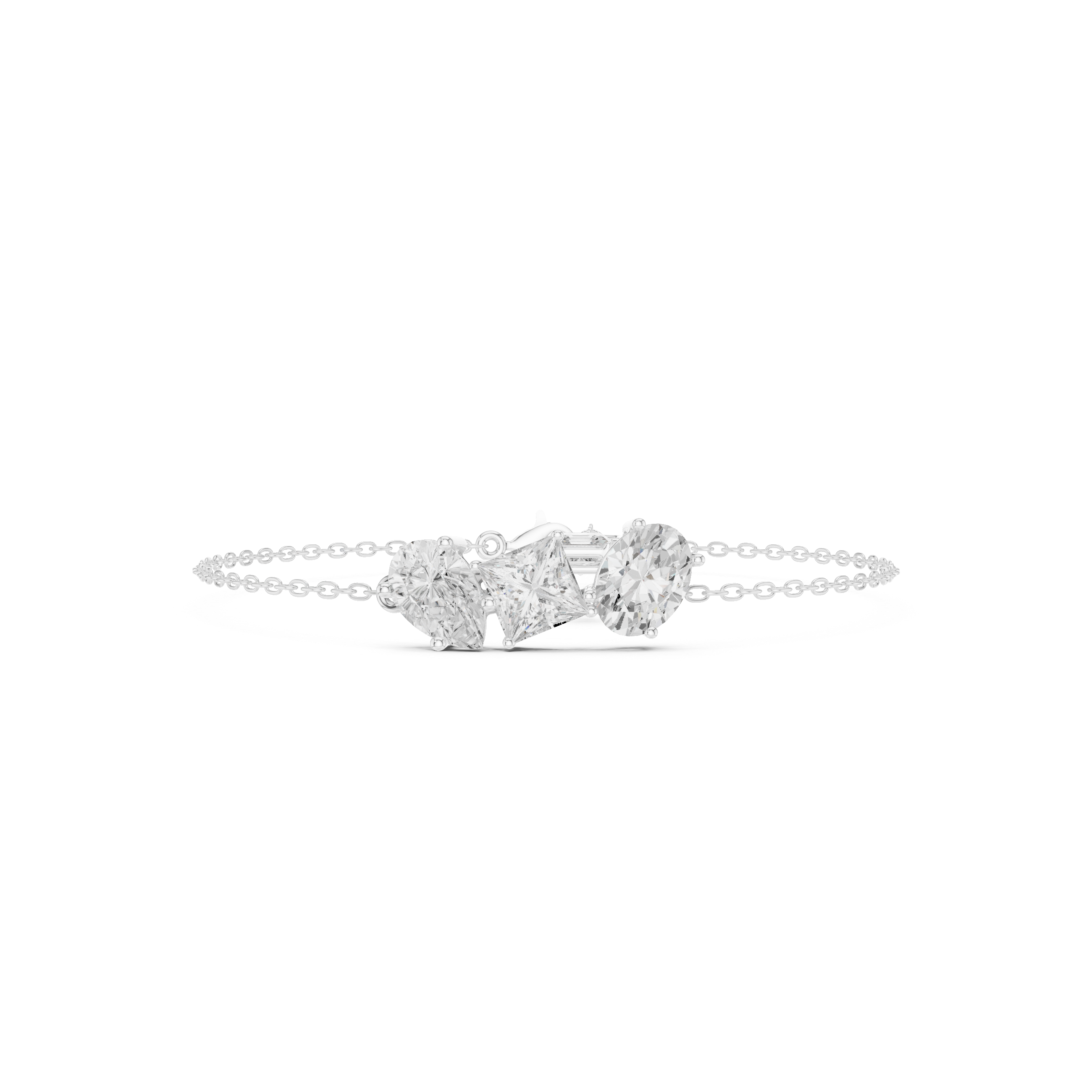 Mixed Cut Diamond Chain Bracelet