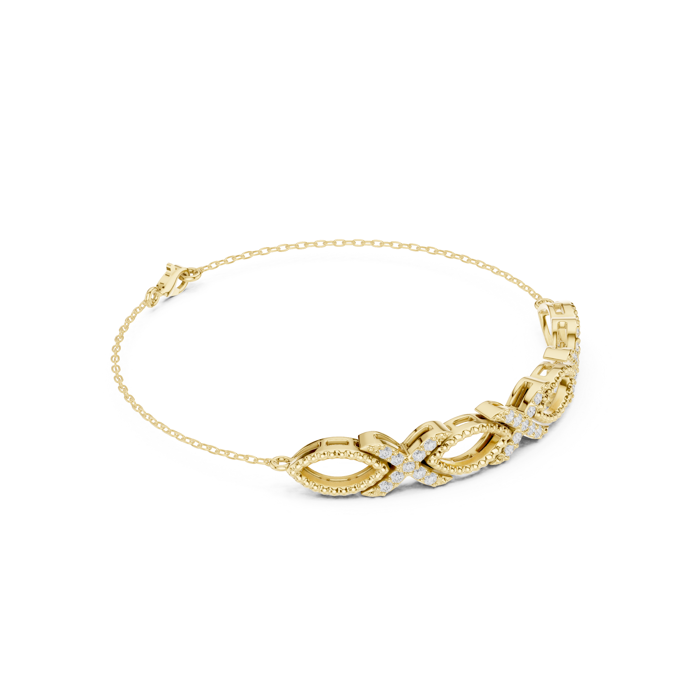 Infinity Oval Diamond Link Bracelet