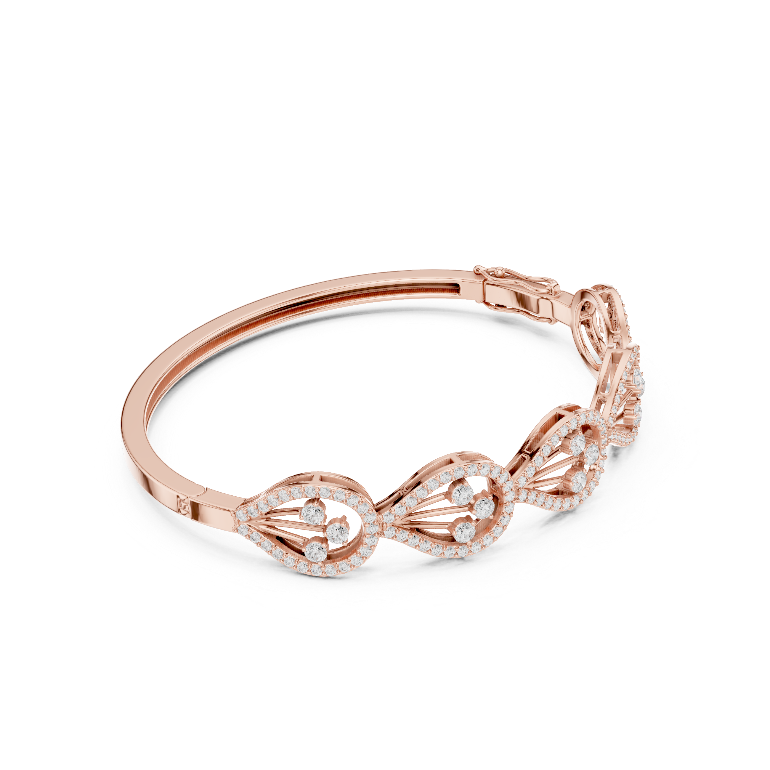 Infinity Halo Diamond Bangle Bracelet