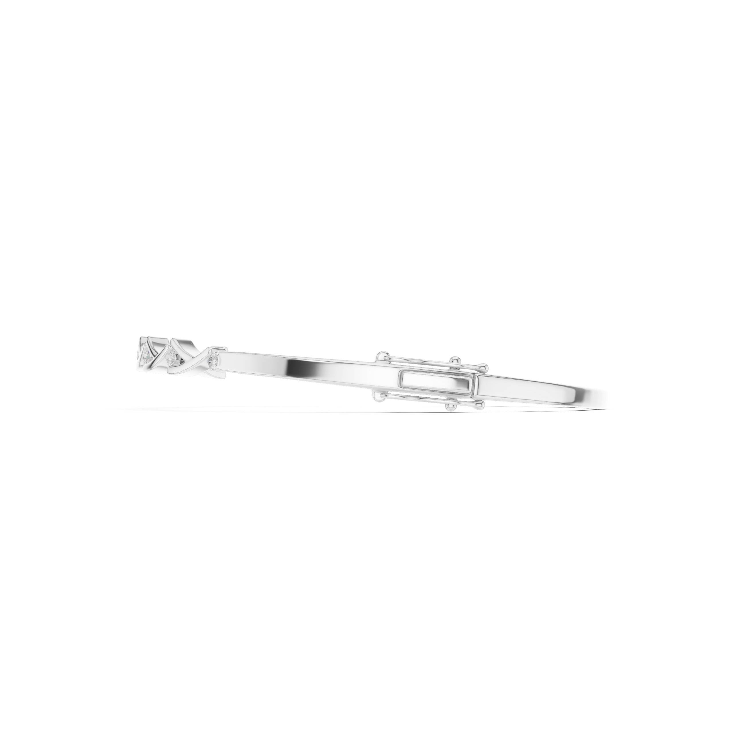 Modern Wave Diamond Bangle Bracelet