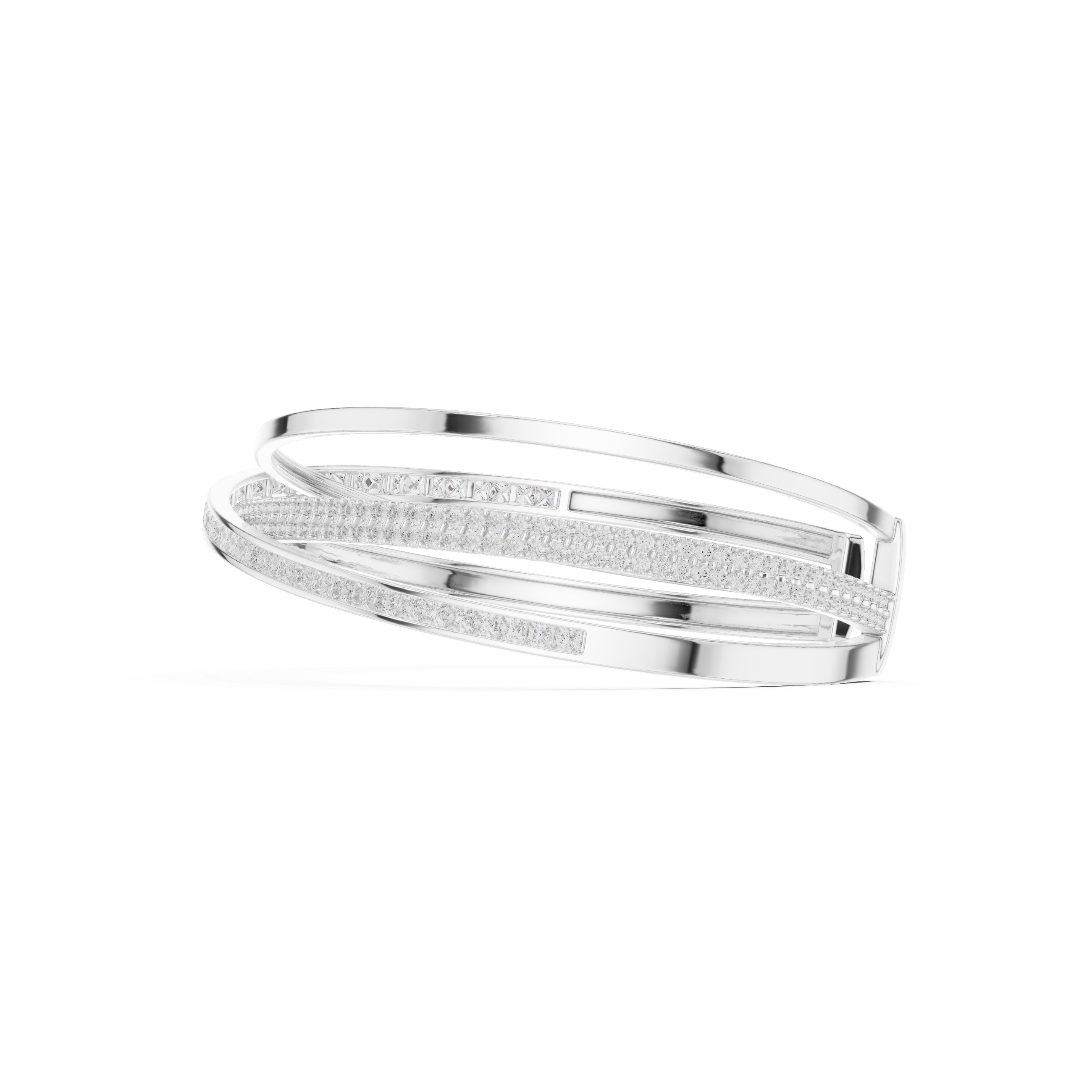 Criss-Cross Diamond Cuff Bracelet