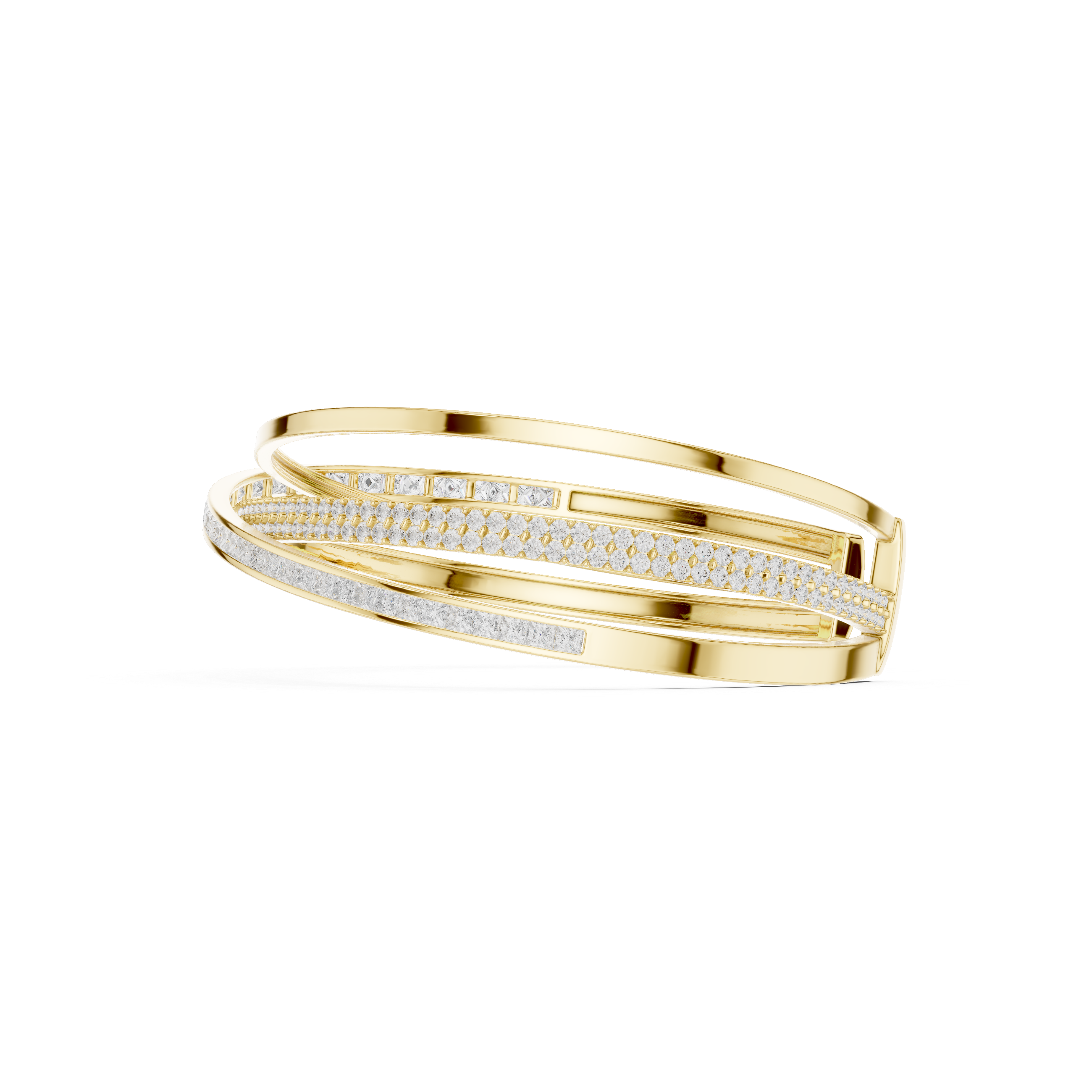 Criss-Cross Diamond Cuff Bracelet