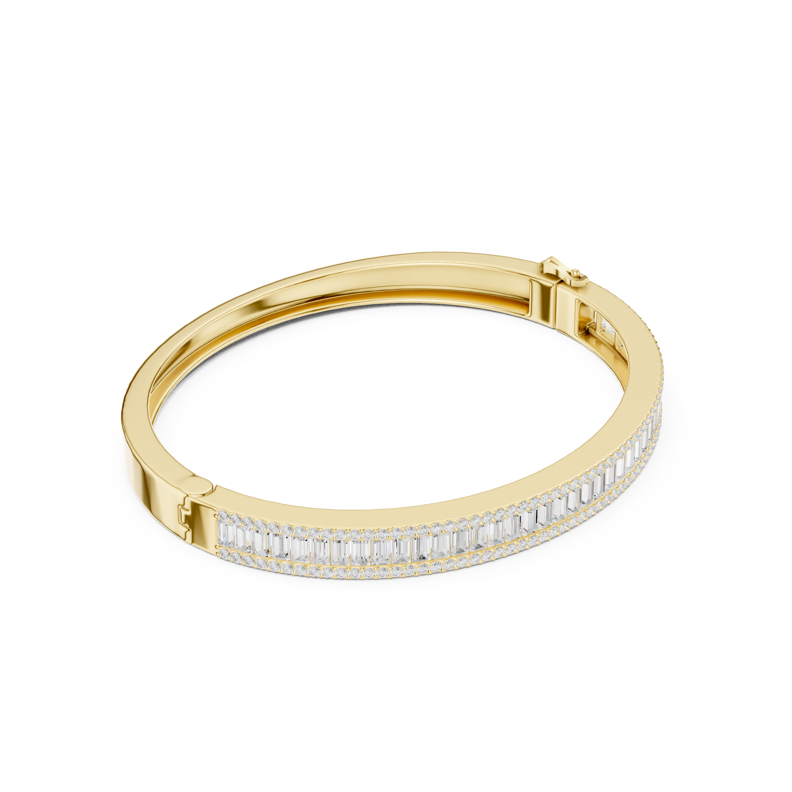 Baguette & Pavé Diamond Classic Bangle