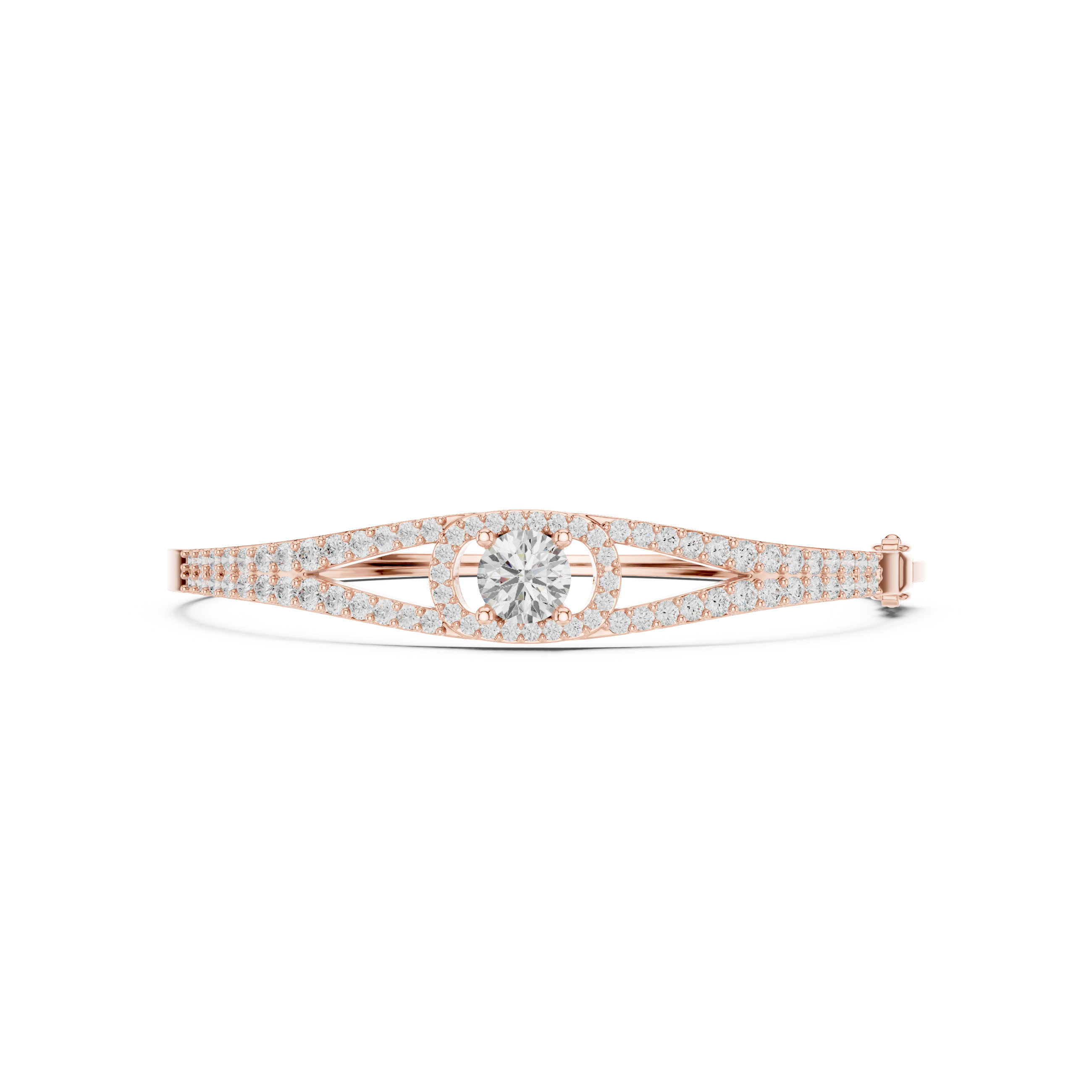 Round Diamond Halo Split Band Bracelet