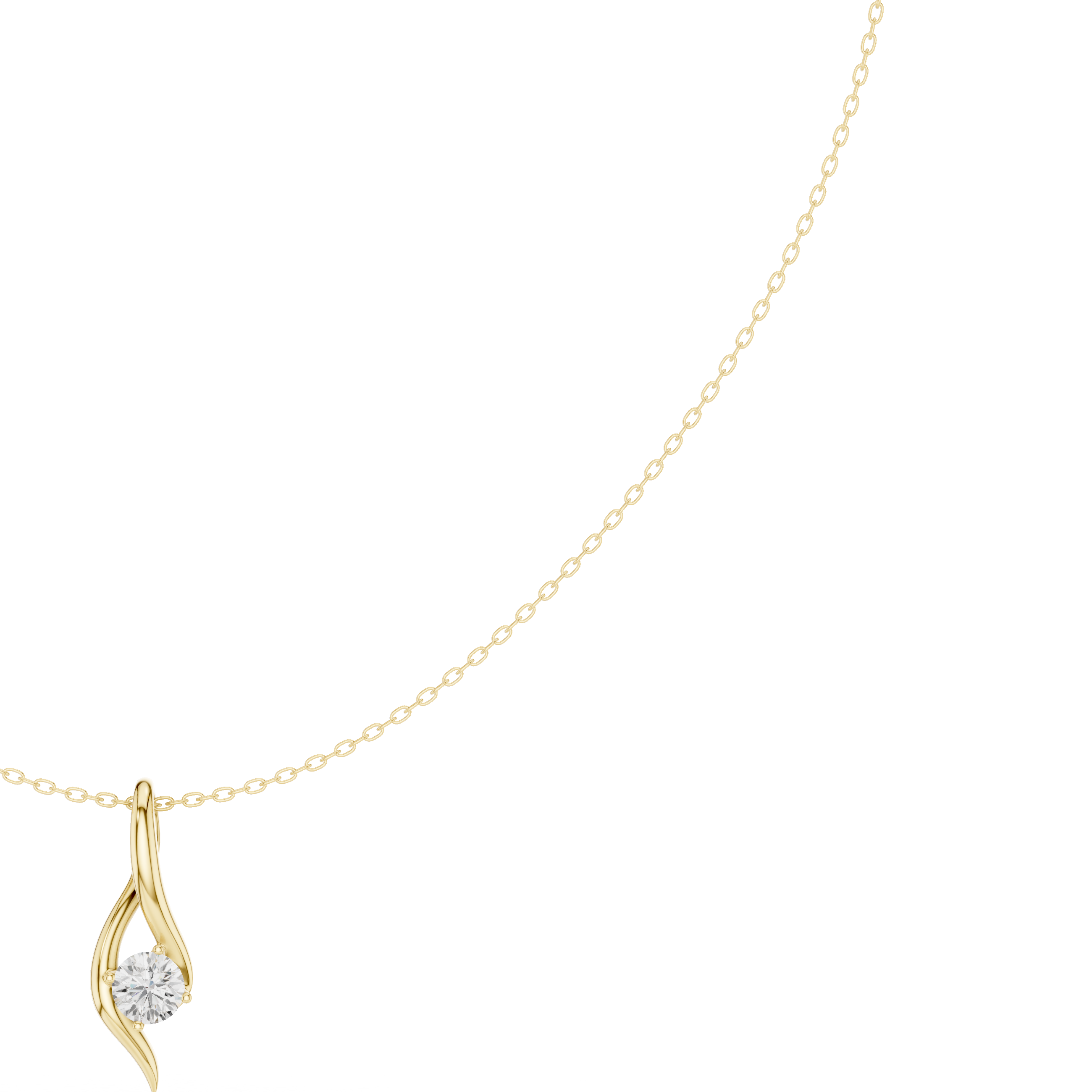 Minimalist Solitaire Twist Necklace – Elegant Flow Design
