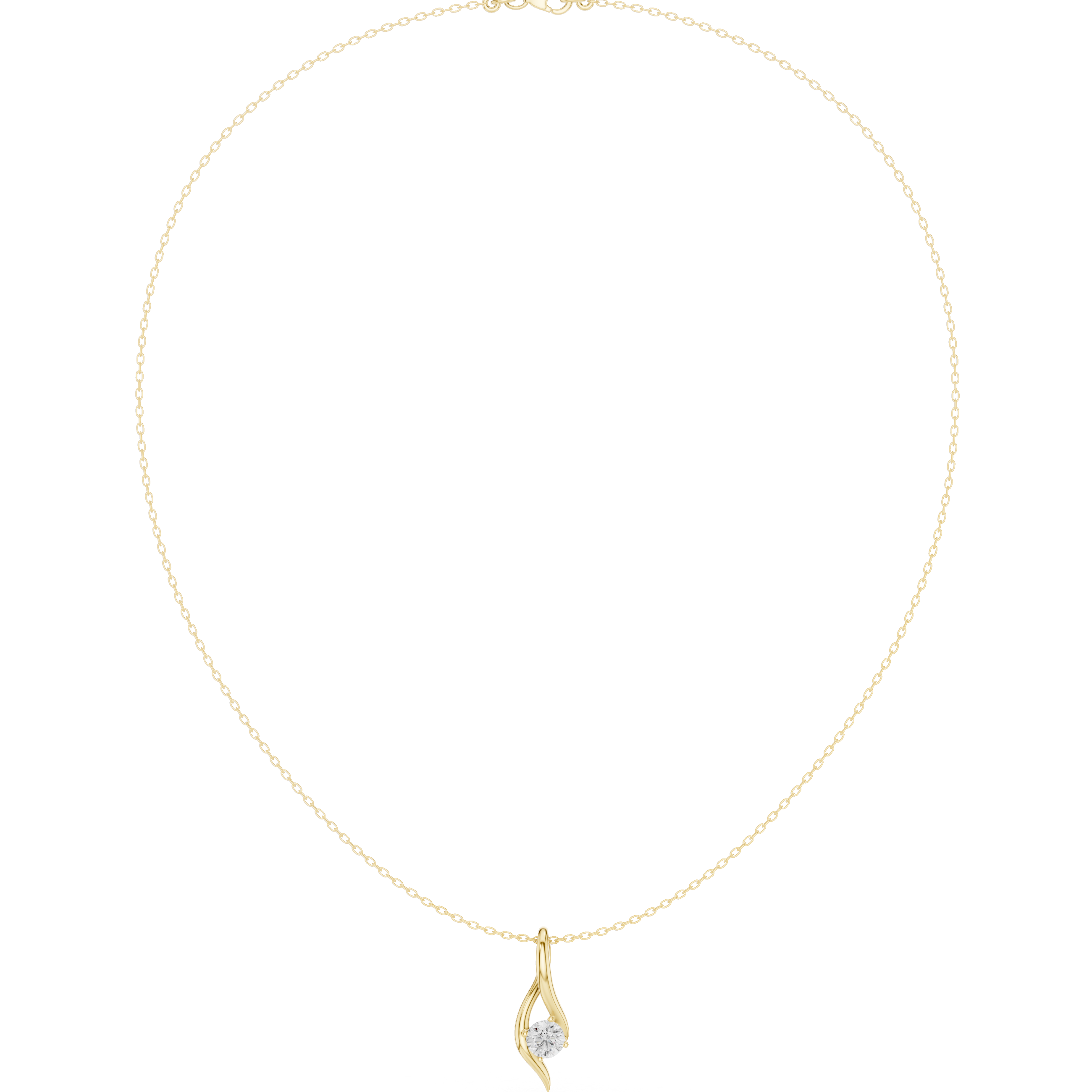 Minimalist Solitaire Twist Necklace – Elegant Flow Design
