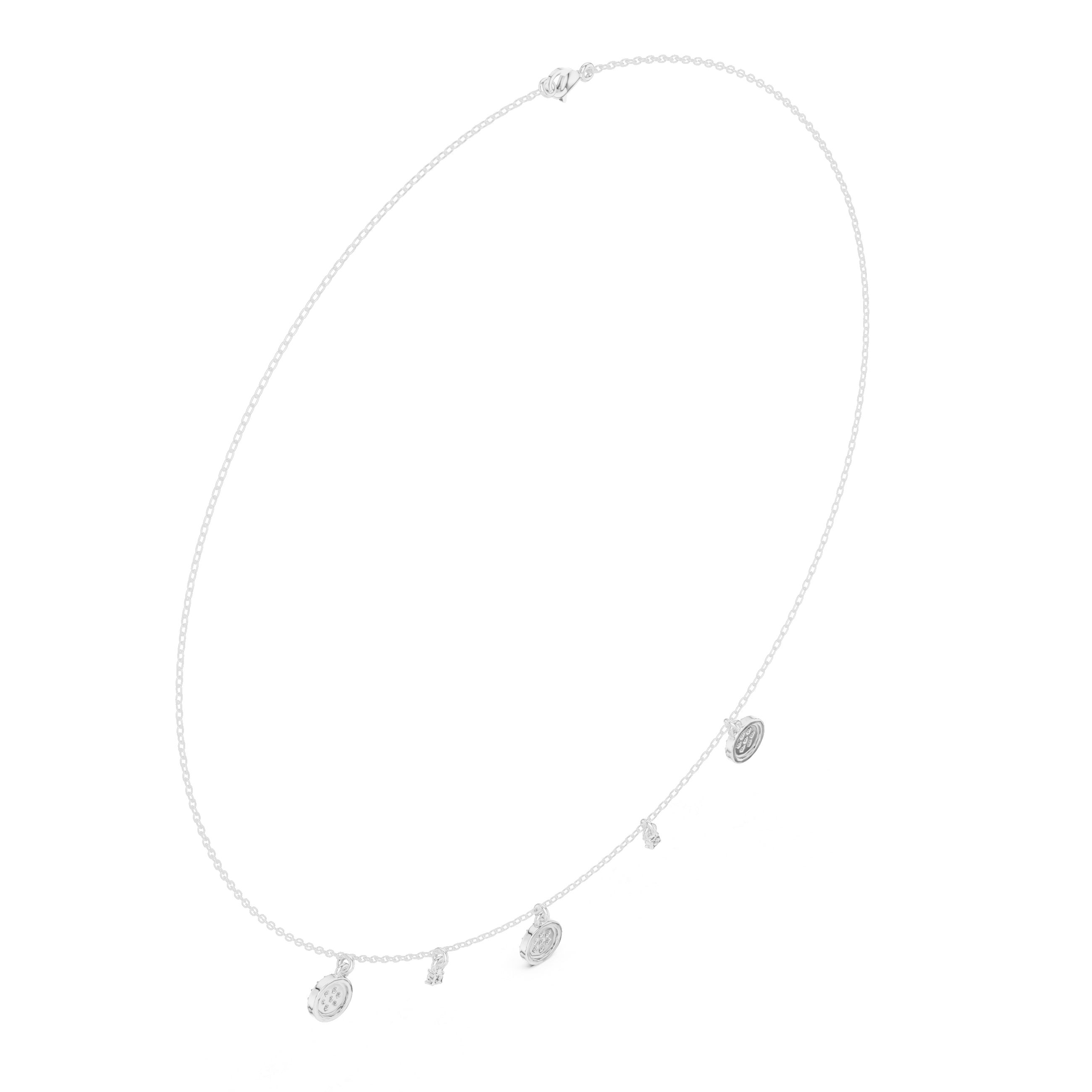 Minimal Diamond Disc Drop Necklace