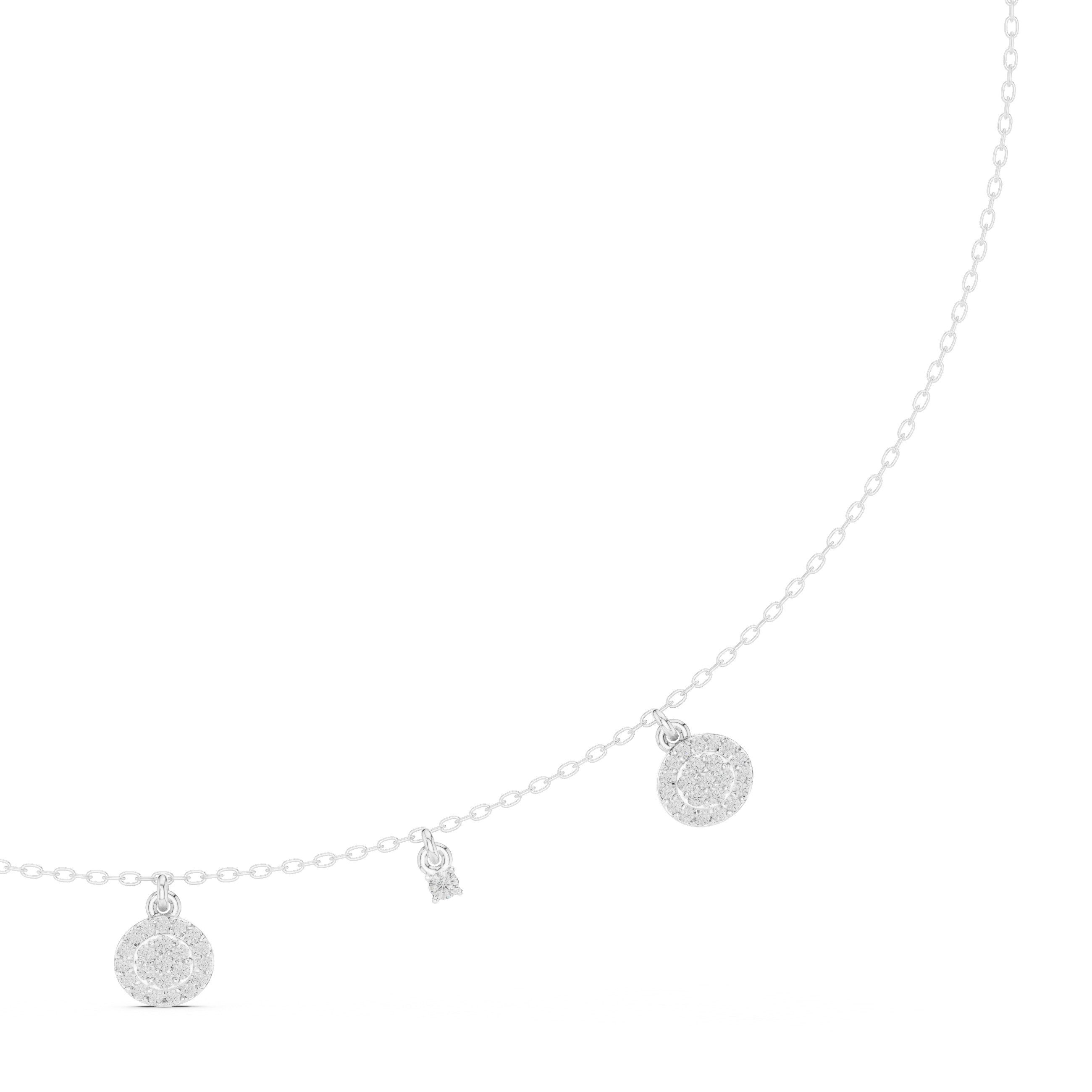 Minimal Diamond Disc Drop Necklace