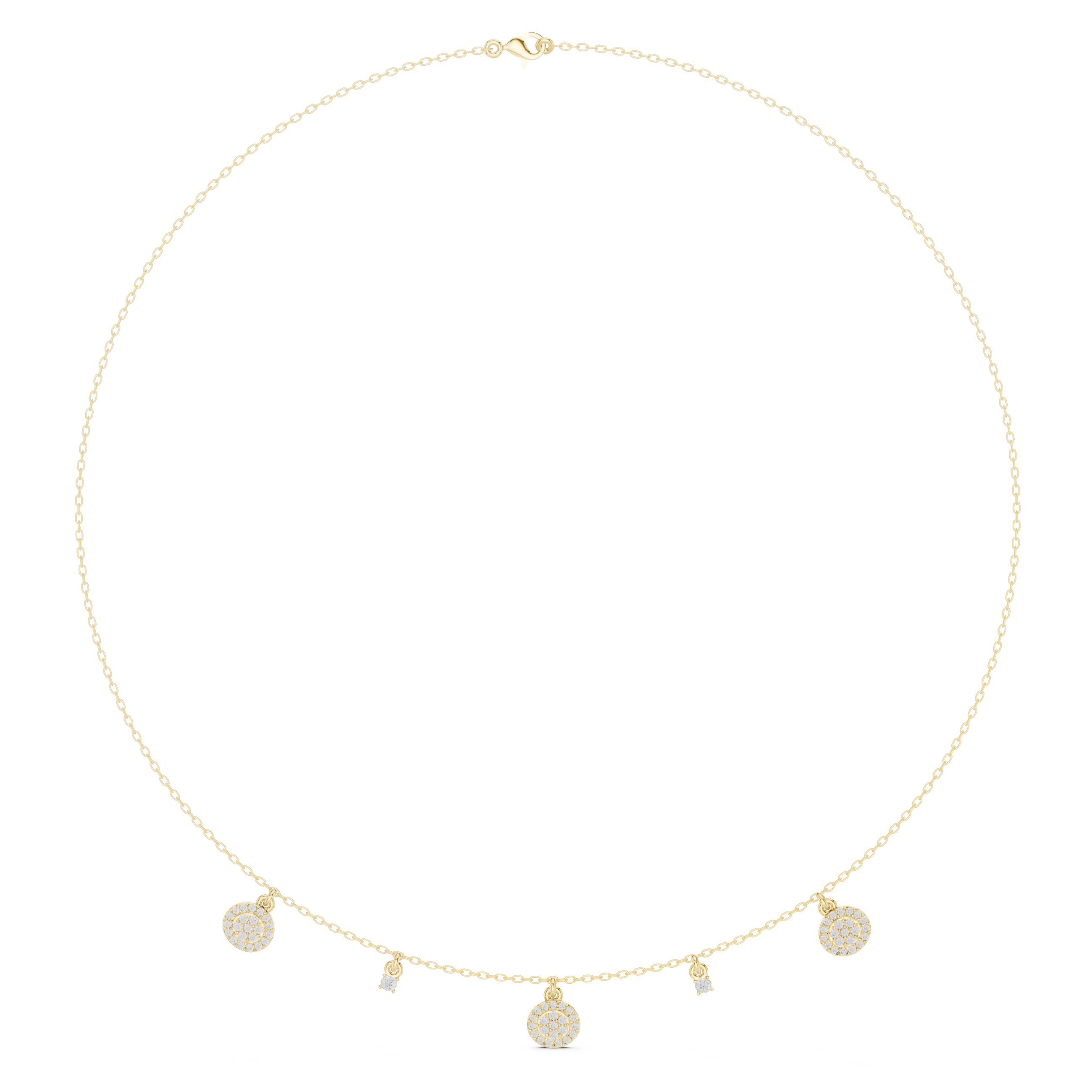 Minimal Diamond Disc Drop Necklace
