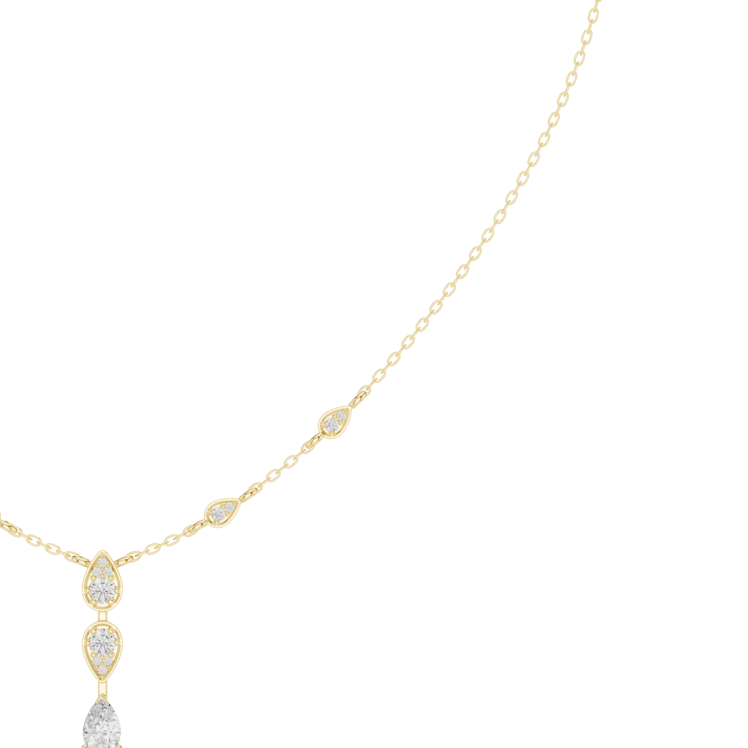 Elegant Pear Drop Diamond Necklace – Delicate Dangle Design