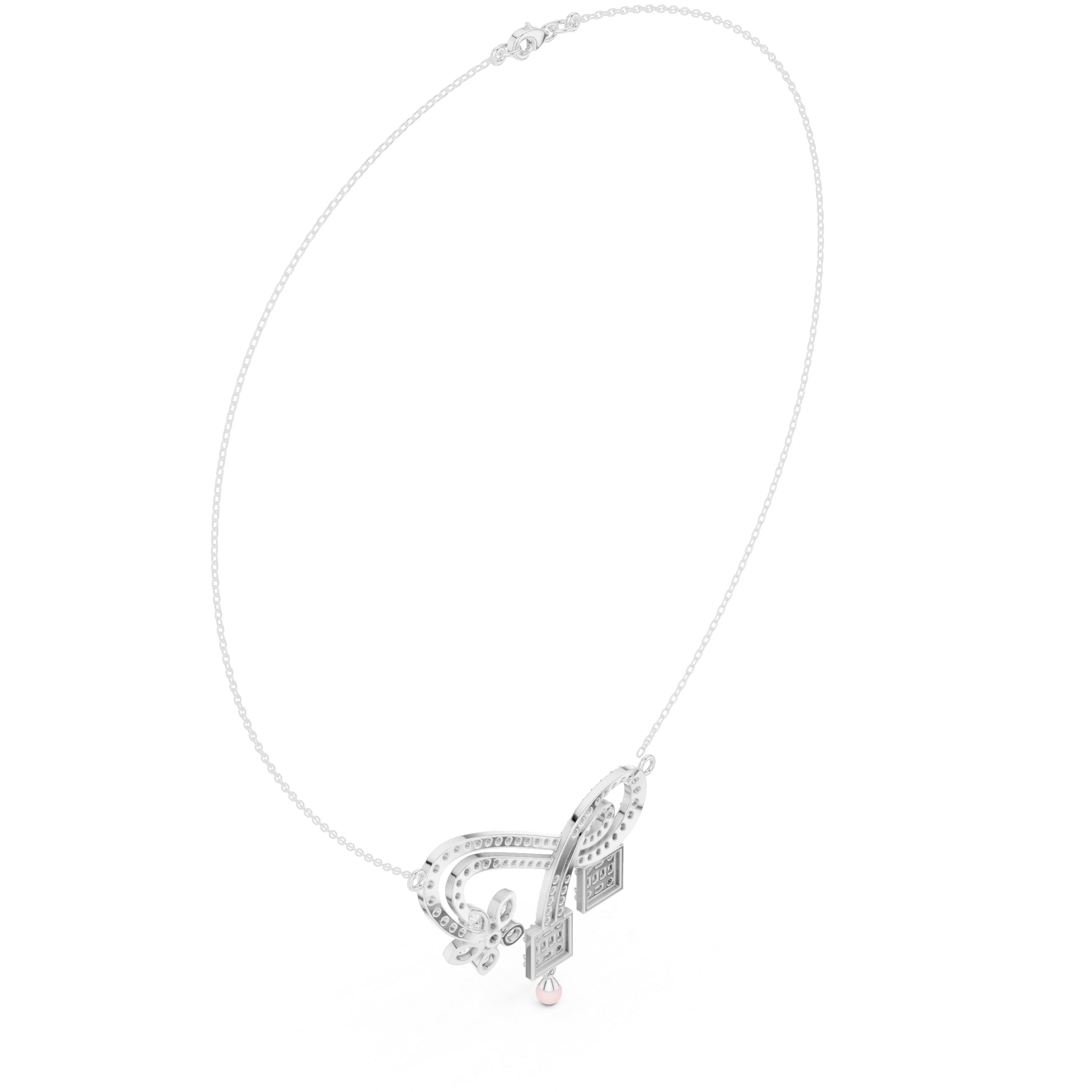 Infinity Floral Diamond Pendant Necklace – Elegant Symbolic Design