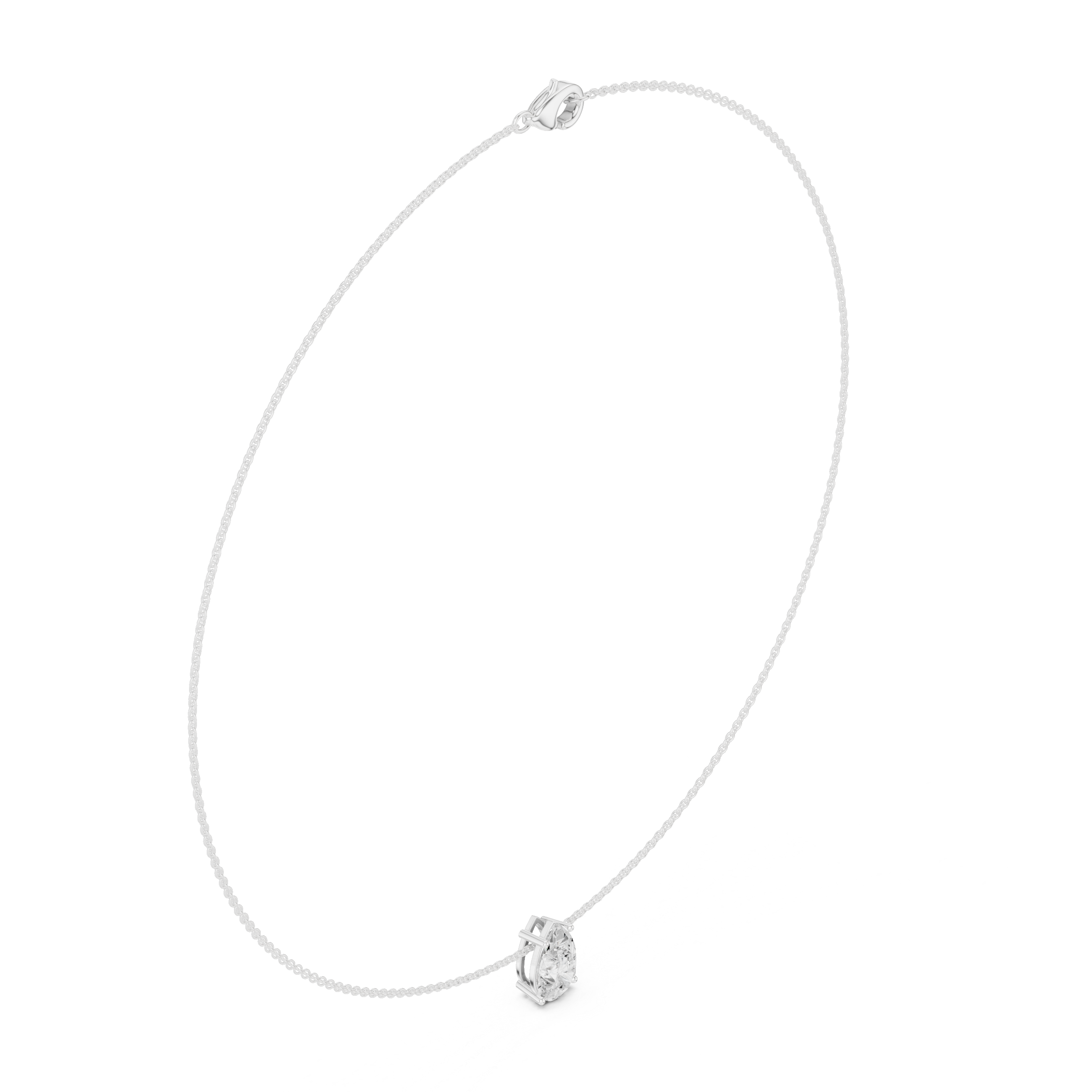 Minimal Pear Cut Solitaire Necklace – Elegant Drop Pendant