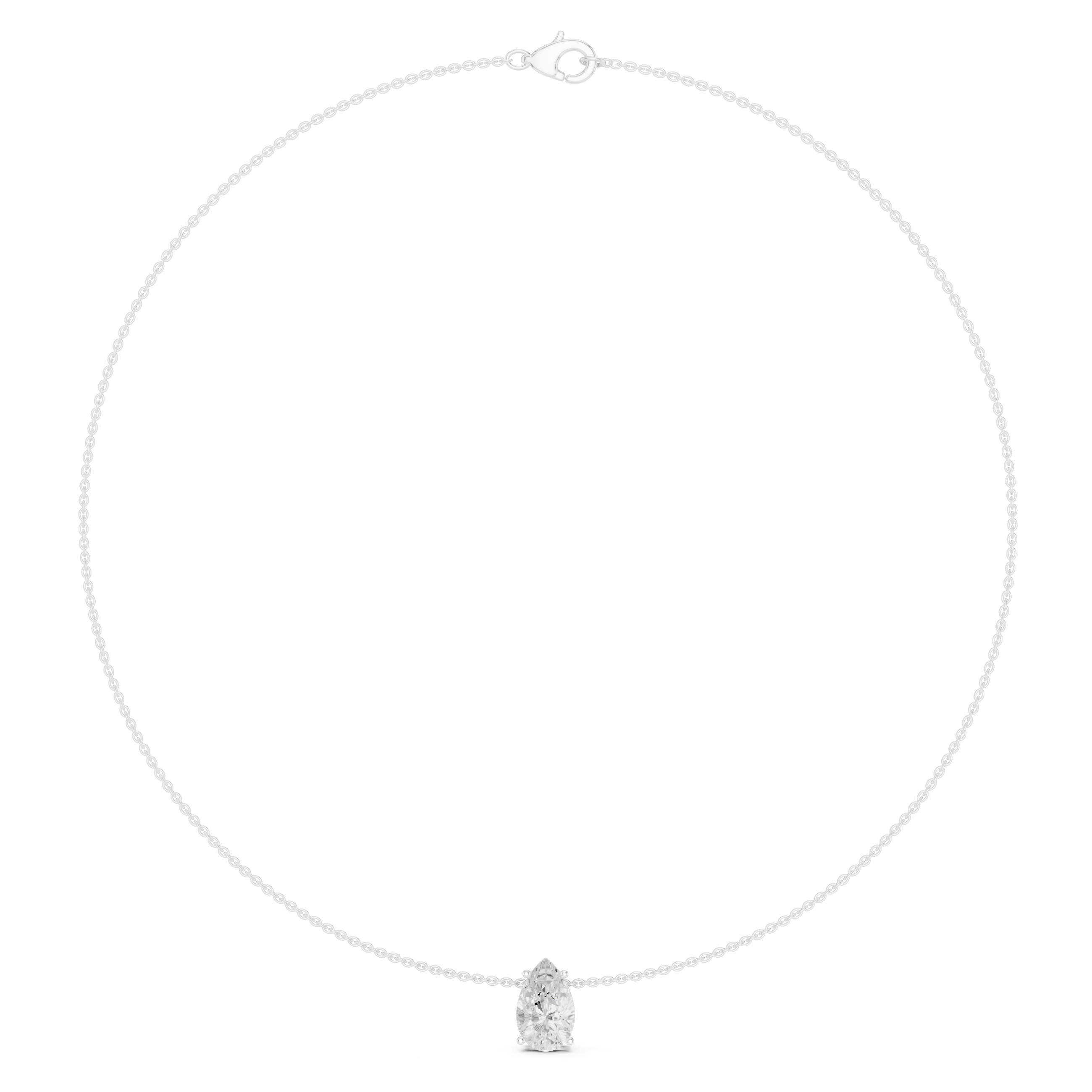 Minimal Pear Cut Solitaire Necklace – Elegant Drop Pendant