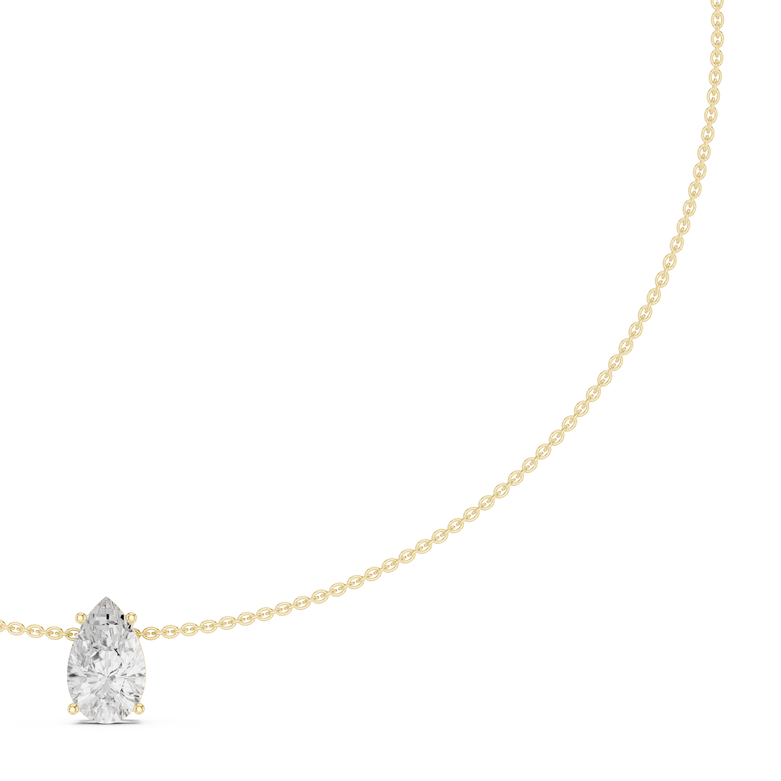 Minimal Pear Cut Solitaire Necklace – Elegant Drop Pendant