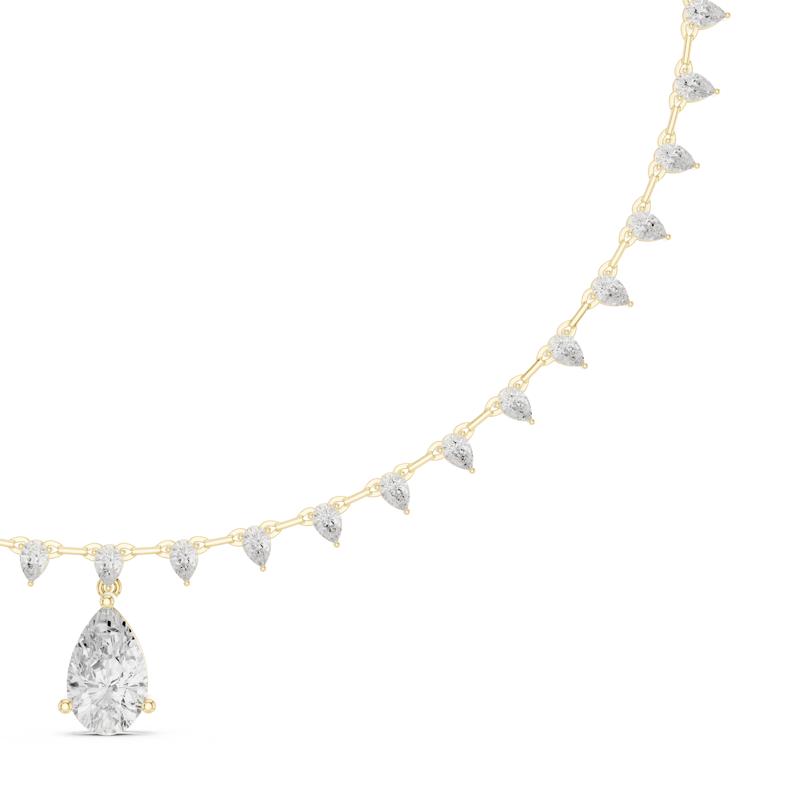 Pear Drop Diamond Necklace – Elegant Statement Teardrop Design