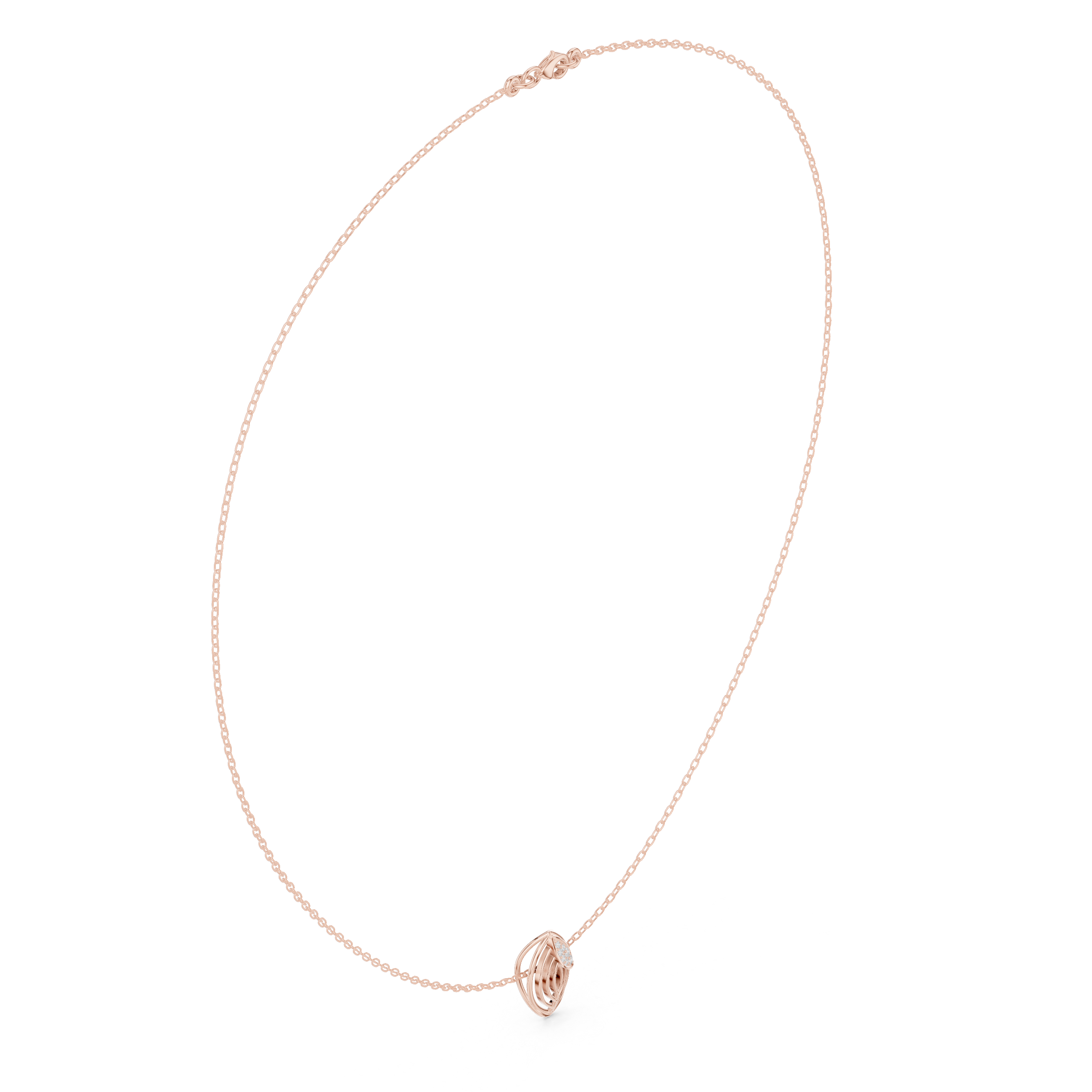 Leaf Inspired Diamond Pendant Necklace