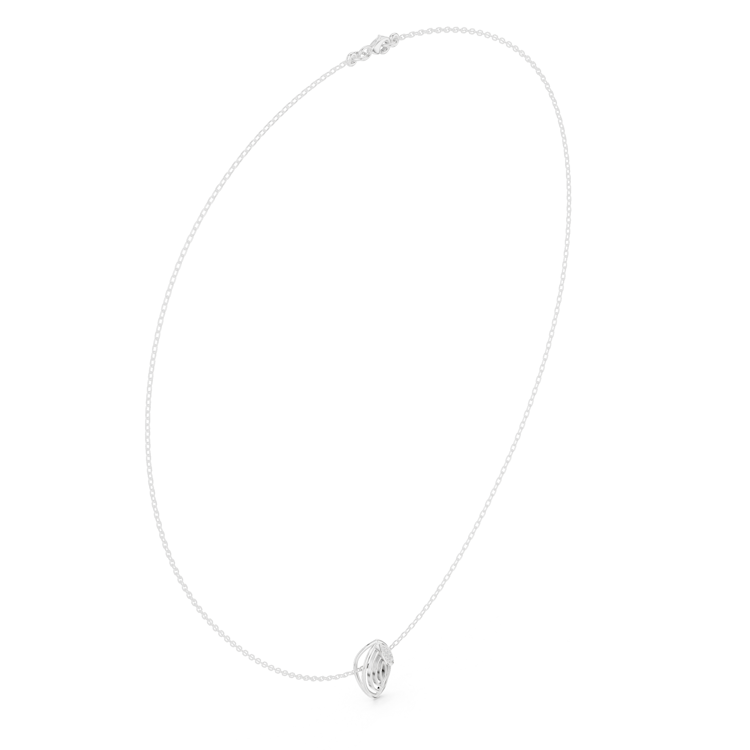 Leaf Inspired Diamond Pendant Necklace
