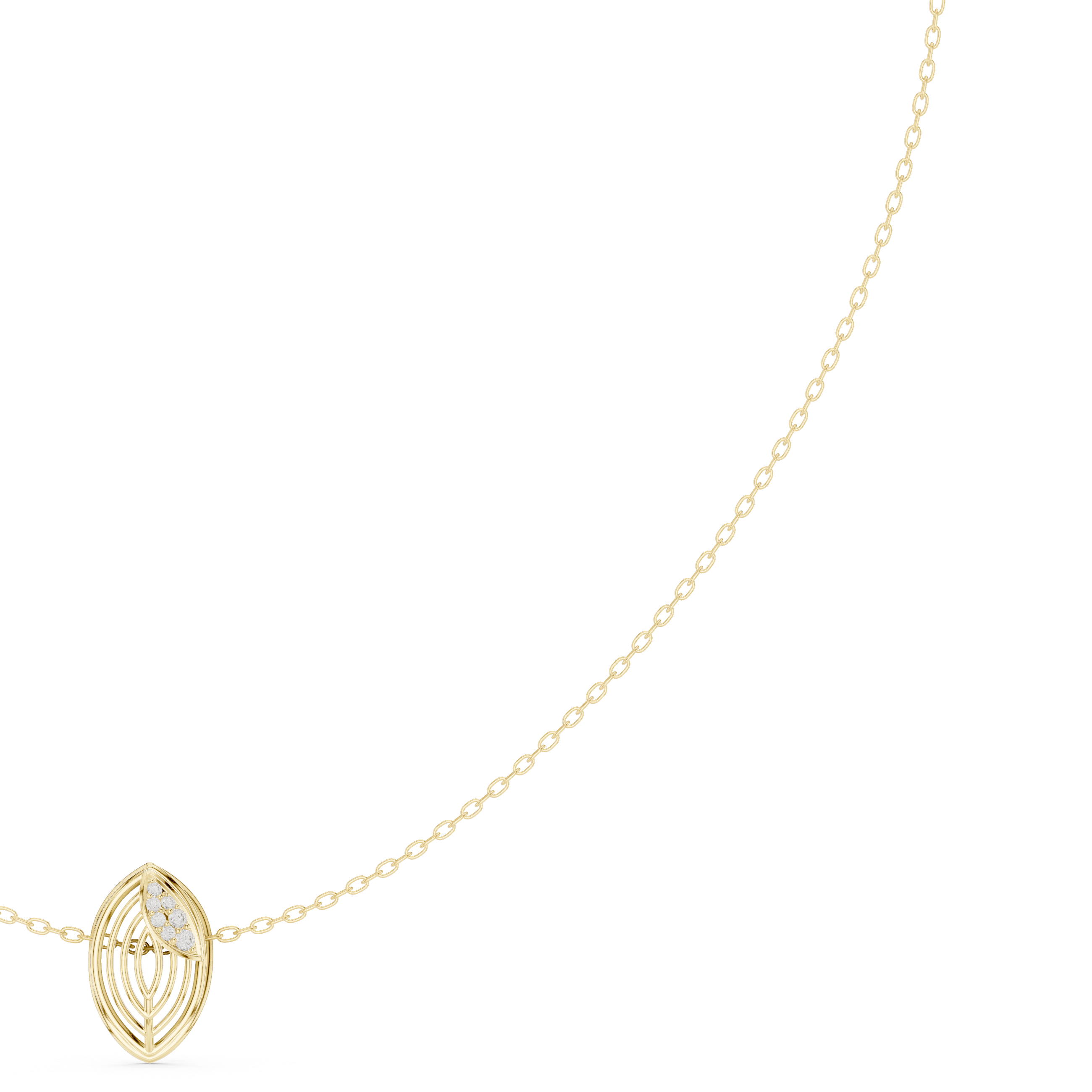 Leaf Inspired Diamond Pendant Necklace