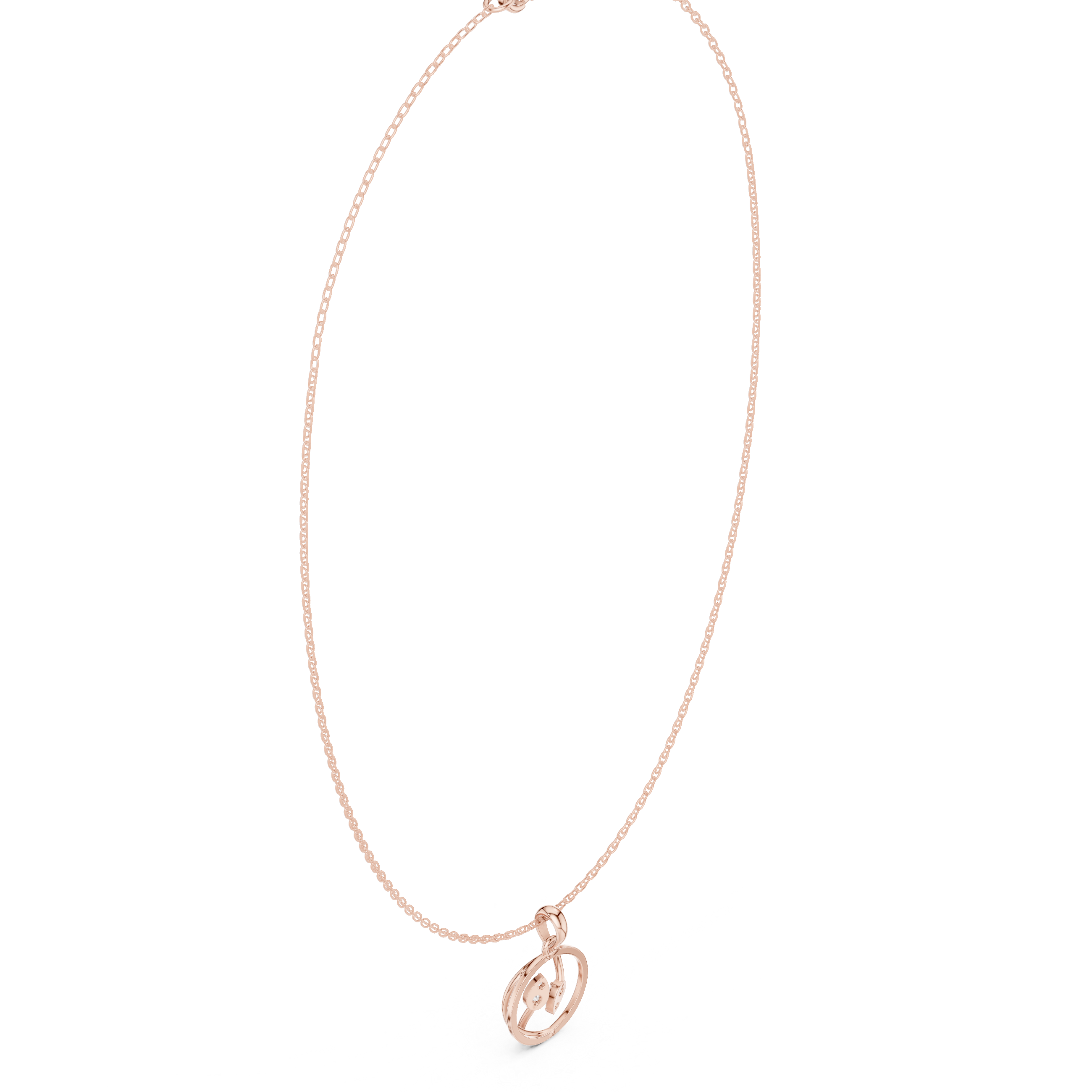 Intertwined Circle Diamond Pendant Necklace