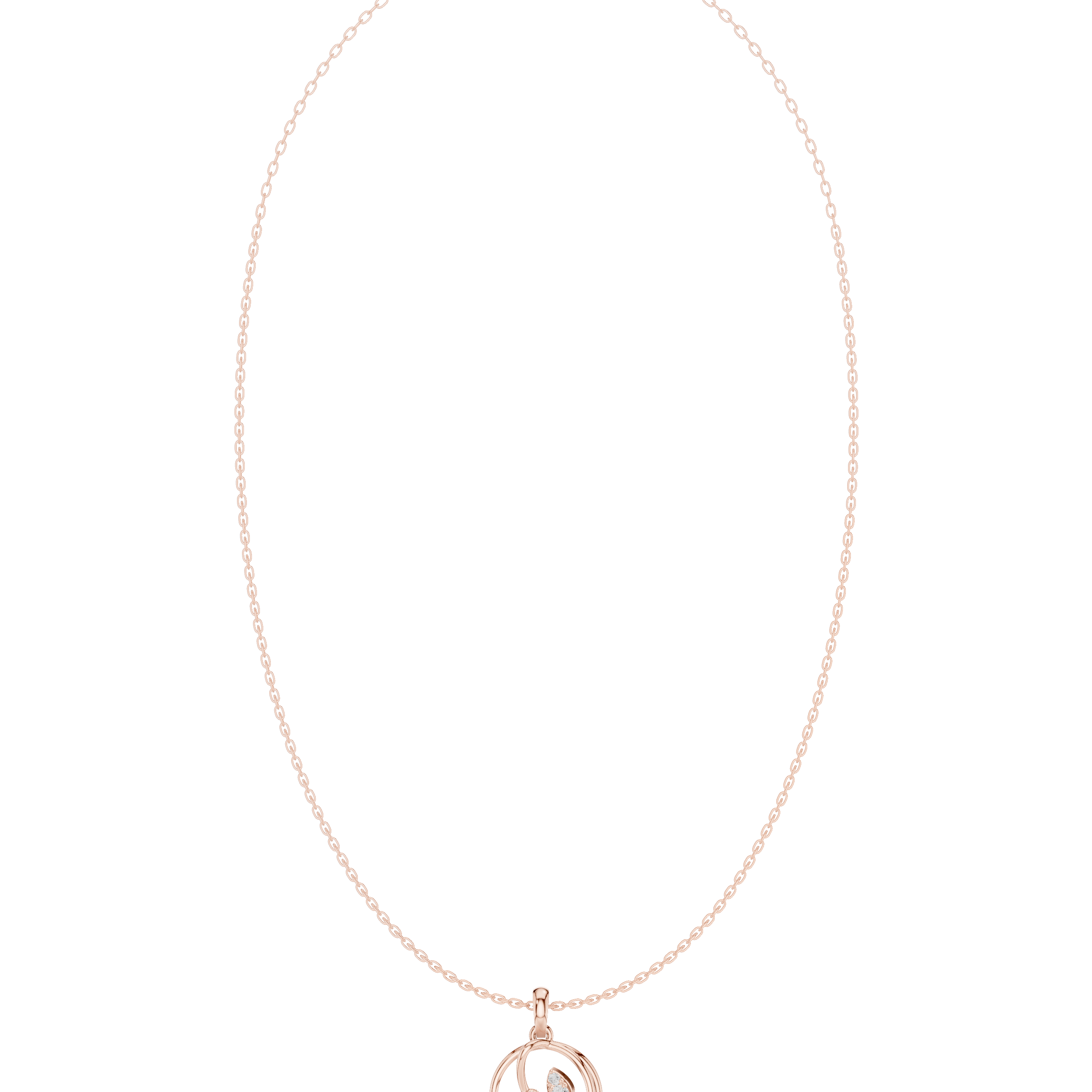 Intertwined Circle Diamond Pendant Necklace