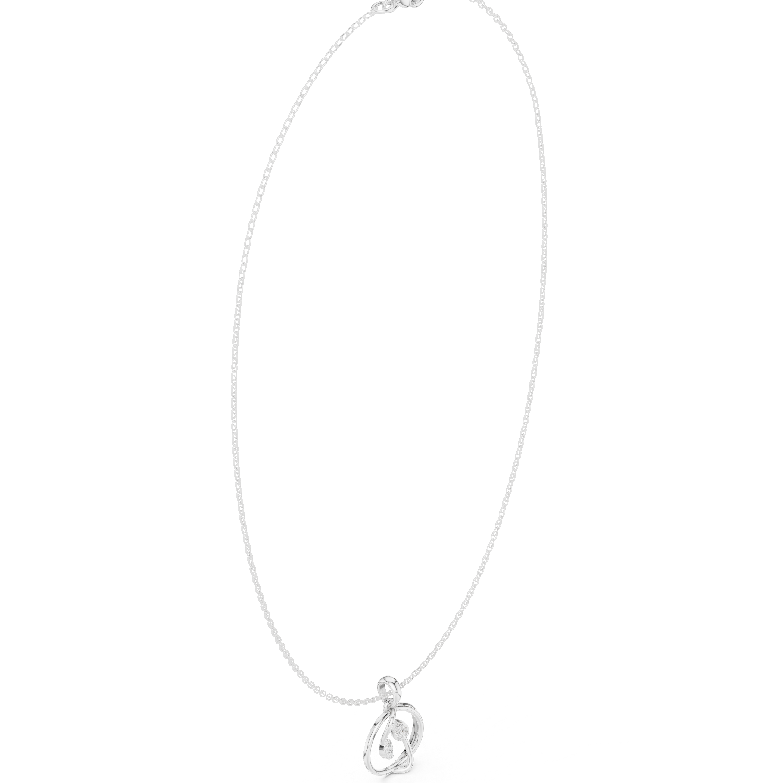 Intertwined Circle Diamond Pendant Necklace