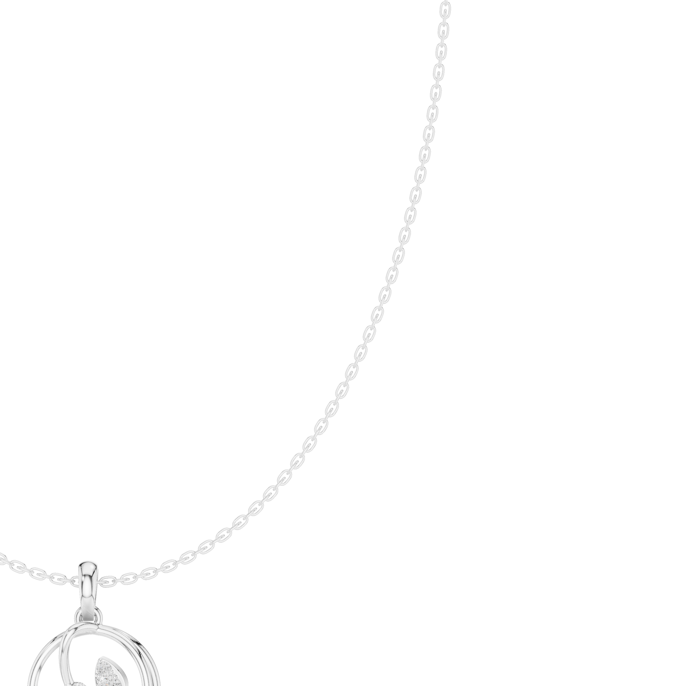 Intertwined Circle Diamond Pendant Necklace